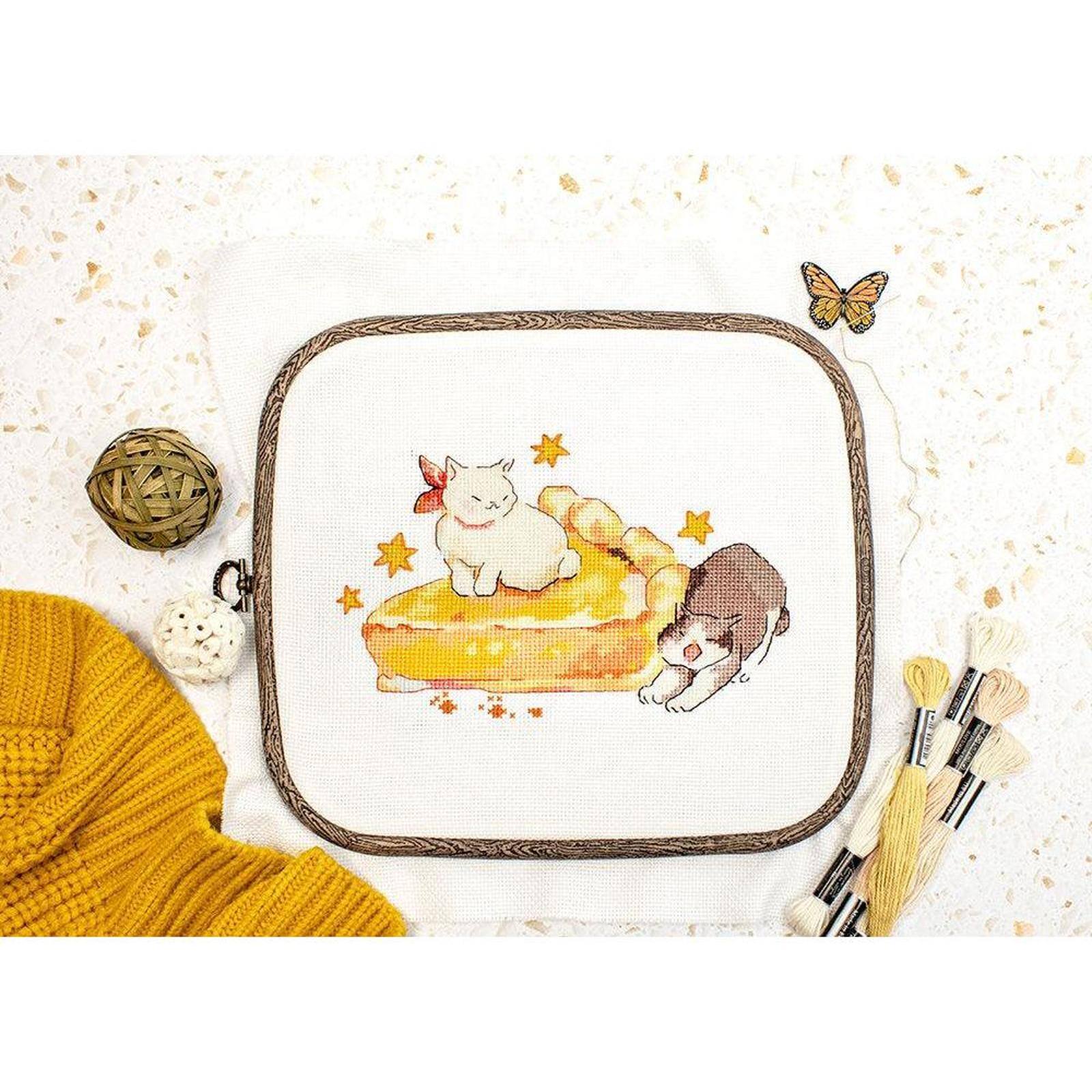 LetiStitch Eating Sleeping Stretching Counted Cross Stitch Kit