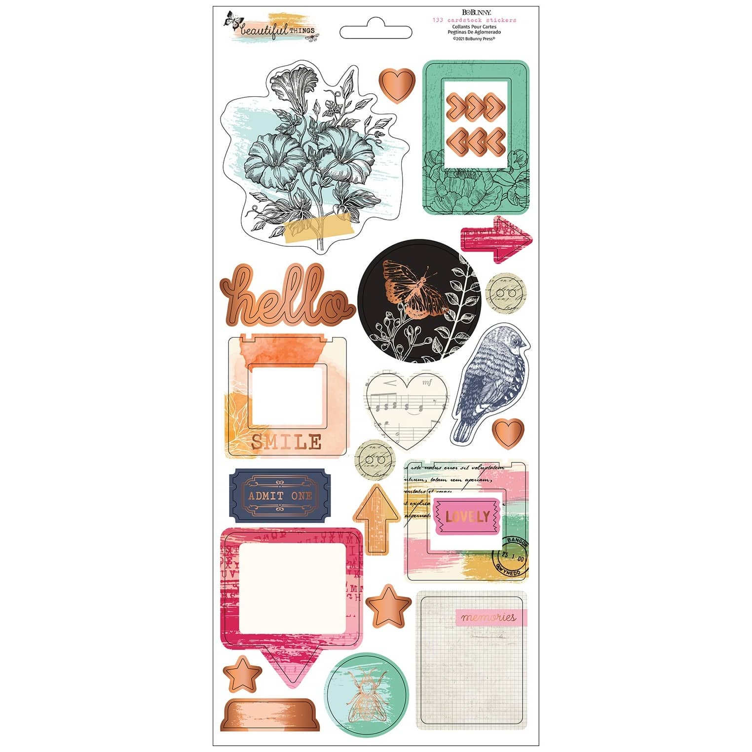 American Crafts&#x2122; Beautiful Things Cardstock Stickers w/Copper Foil, 125ct.