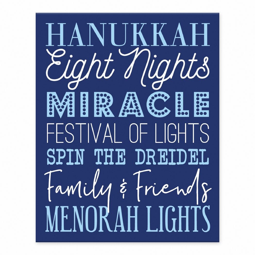 Hanukkah Words 8x10 Tabletop Canvas
