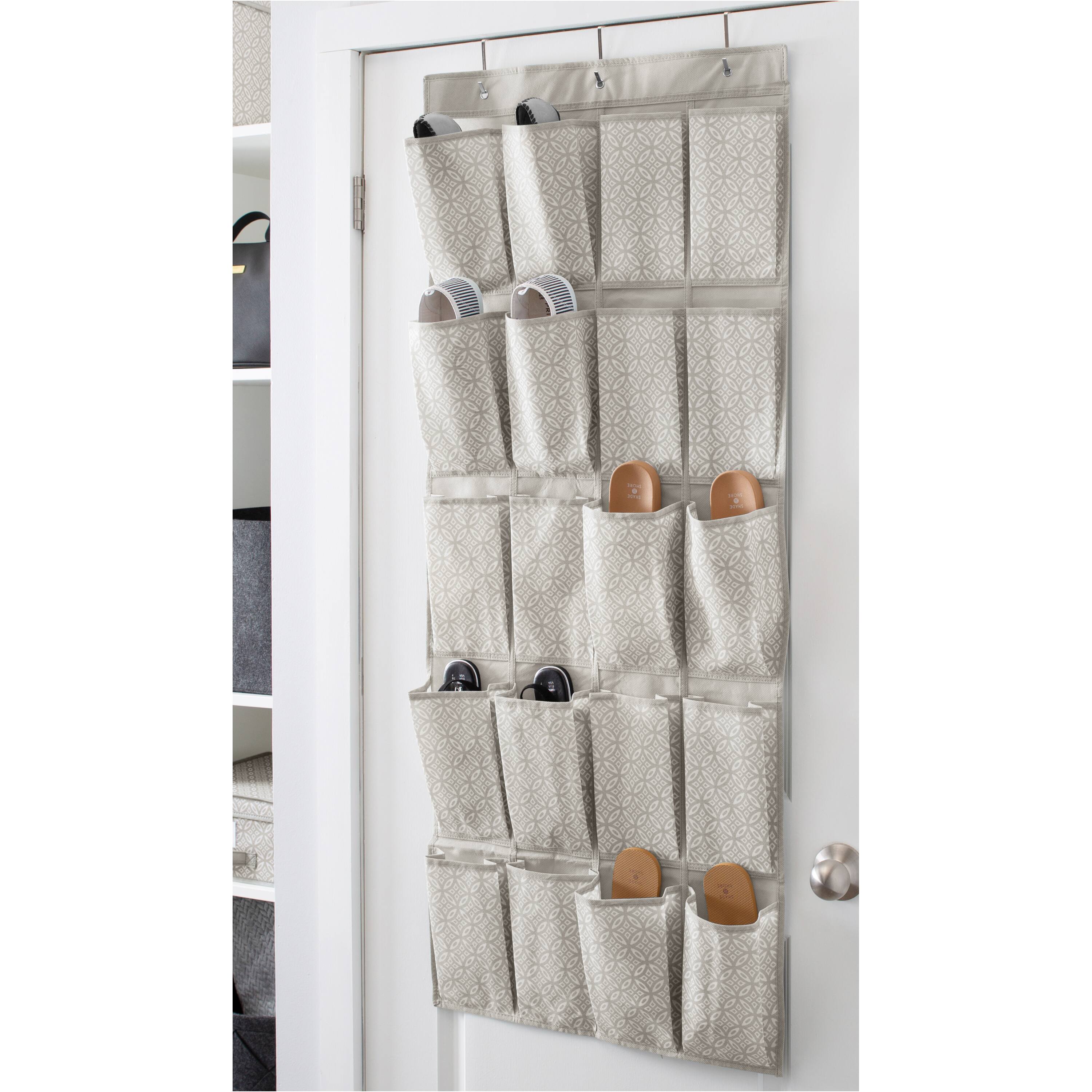 Simplify Gray Boho 20-Pocket Shoe Organizer