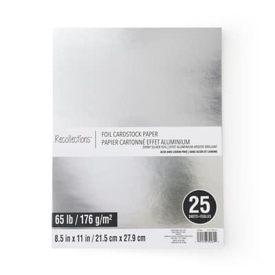 8.5" x 11" Foil Cardstock Paper by Recollections™, 25 Sheets image