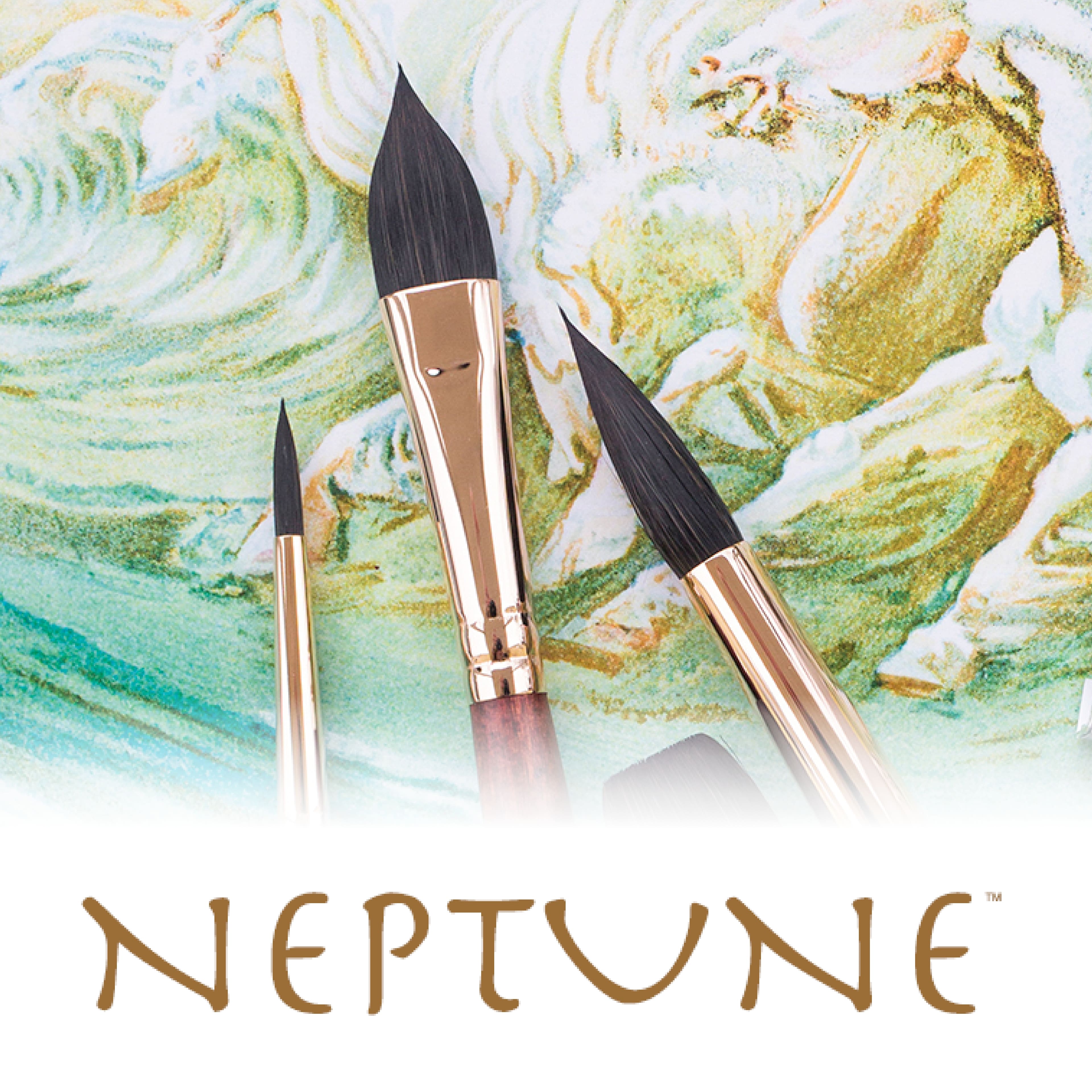 Princeton&#x2122; Neptune&#x2122; Series 4750 Synthetic Watercolor 3 Piece Brush Set