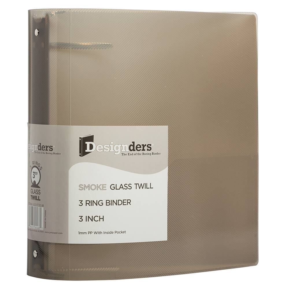 JAM Paper 3&#x22; Glass Twill Plastic 3-Ring Binder