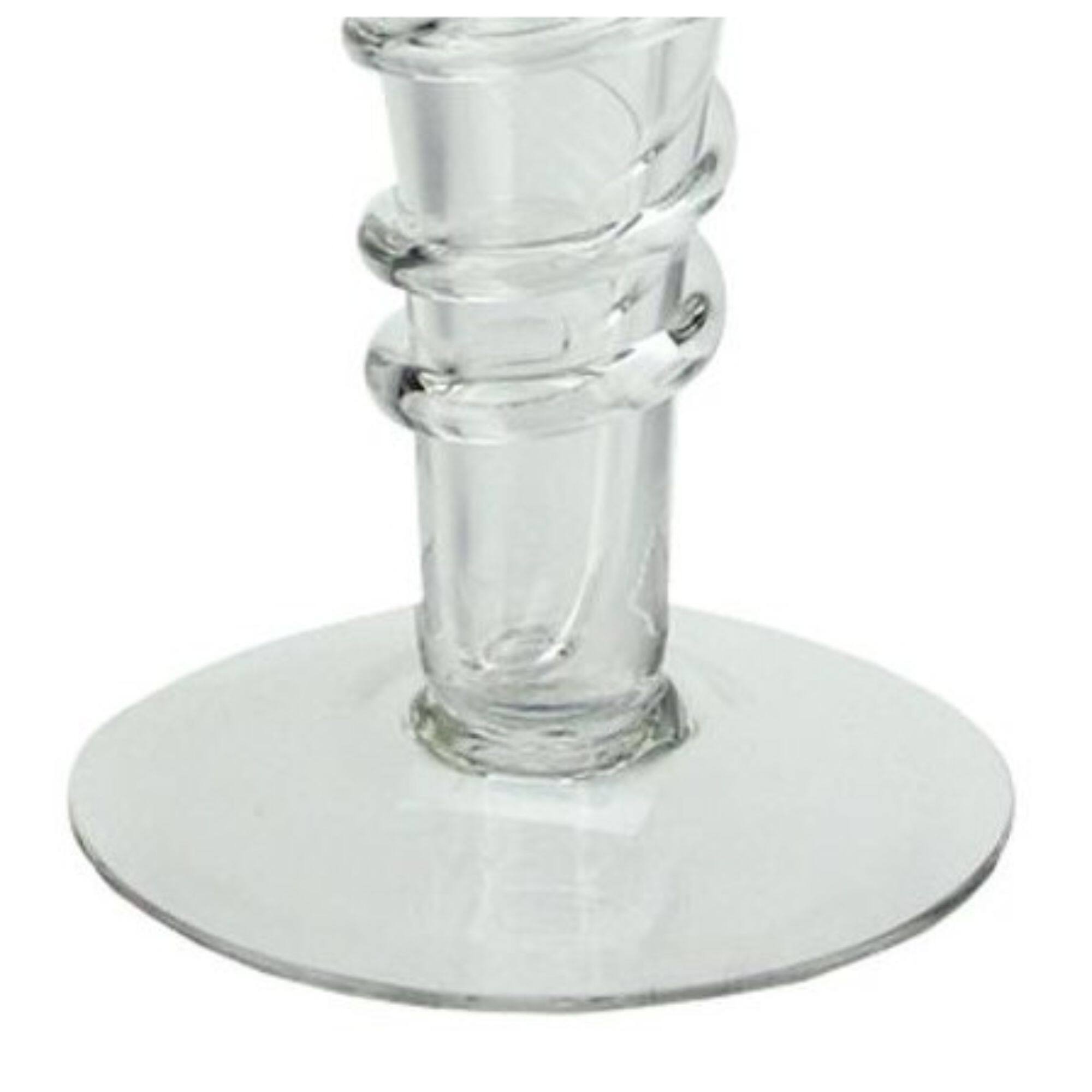 15.75" Clear Transparent Spiral Glass Trumpet Vase