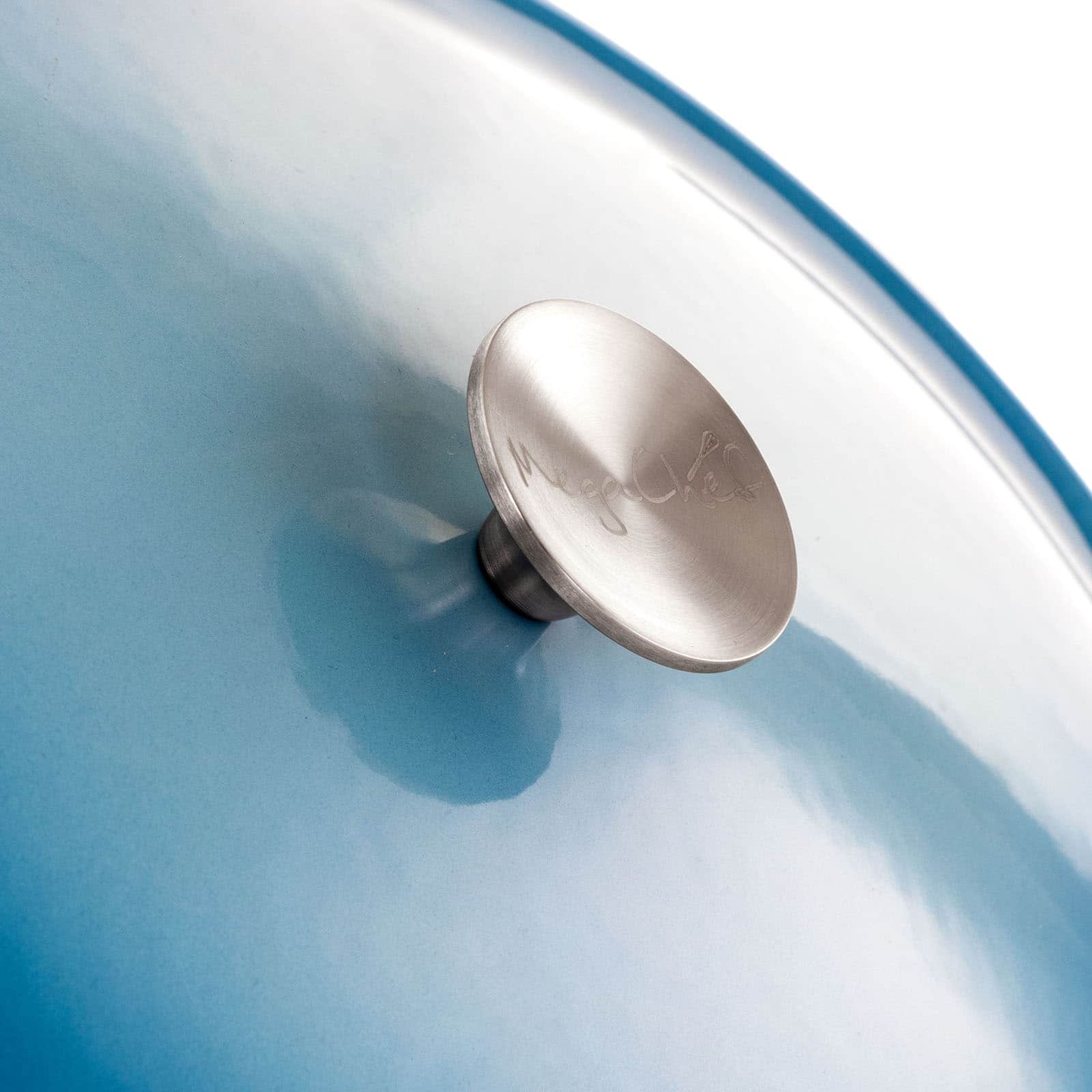 MegaChef Blue Enameled Cast Iron Casserole