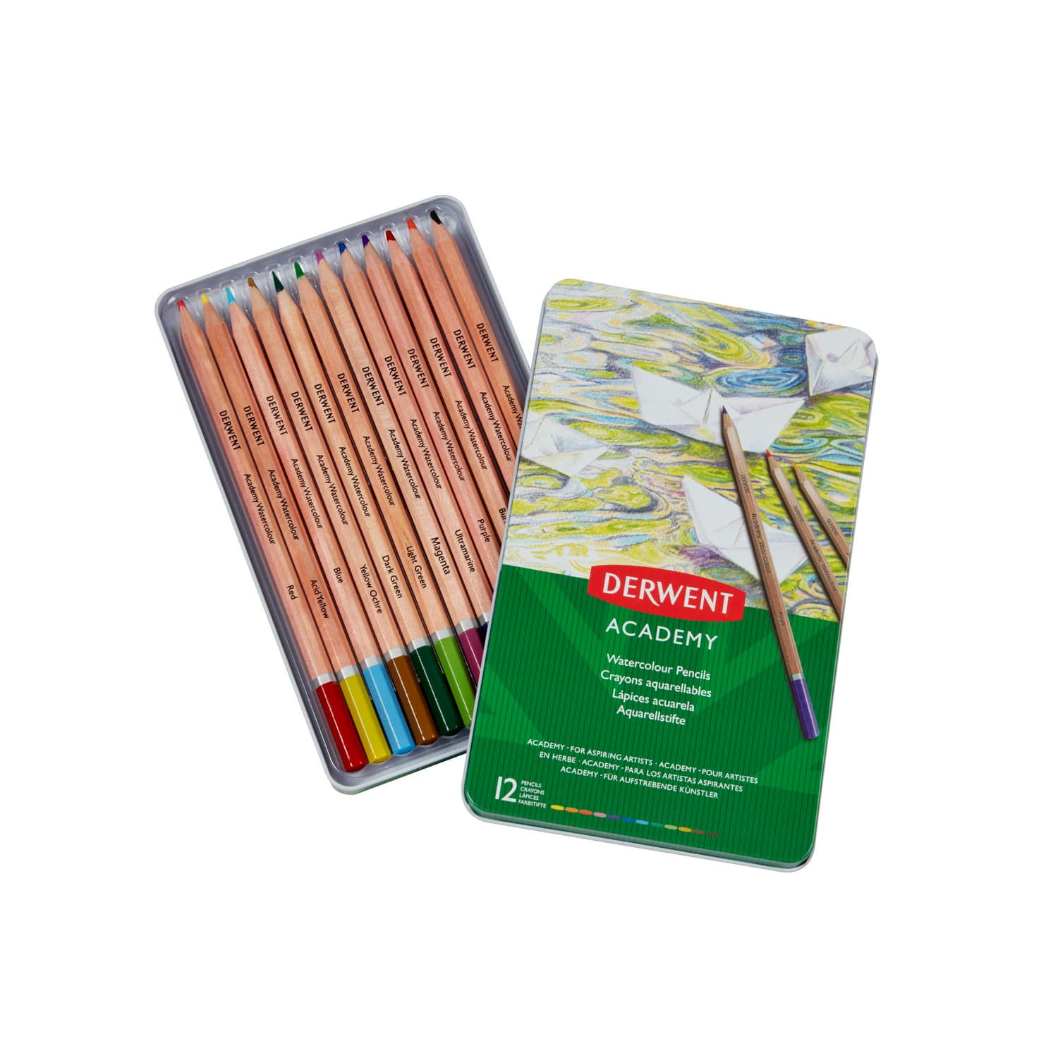 Derwent 12 Artists Colour Pencil Tin Set