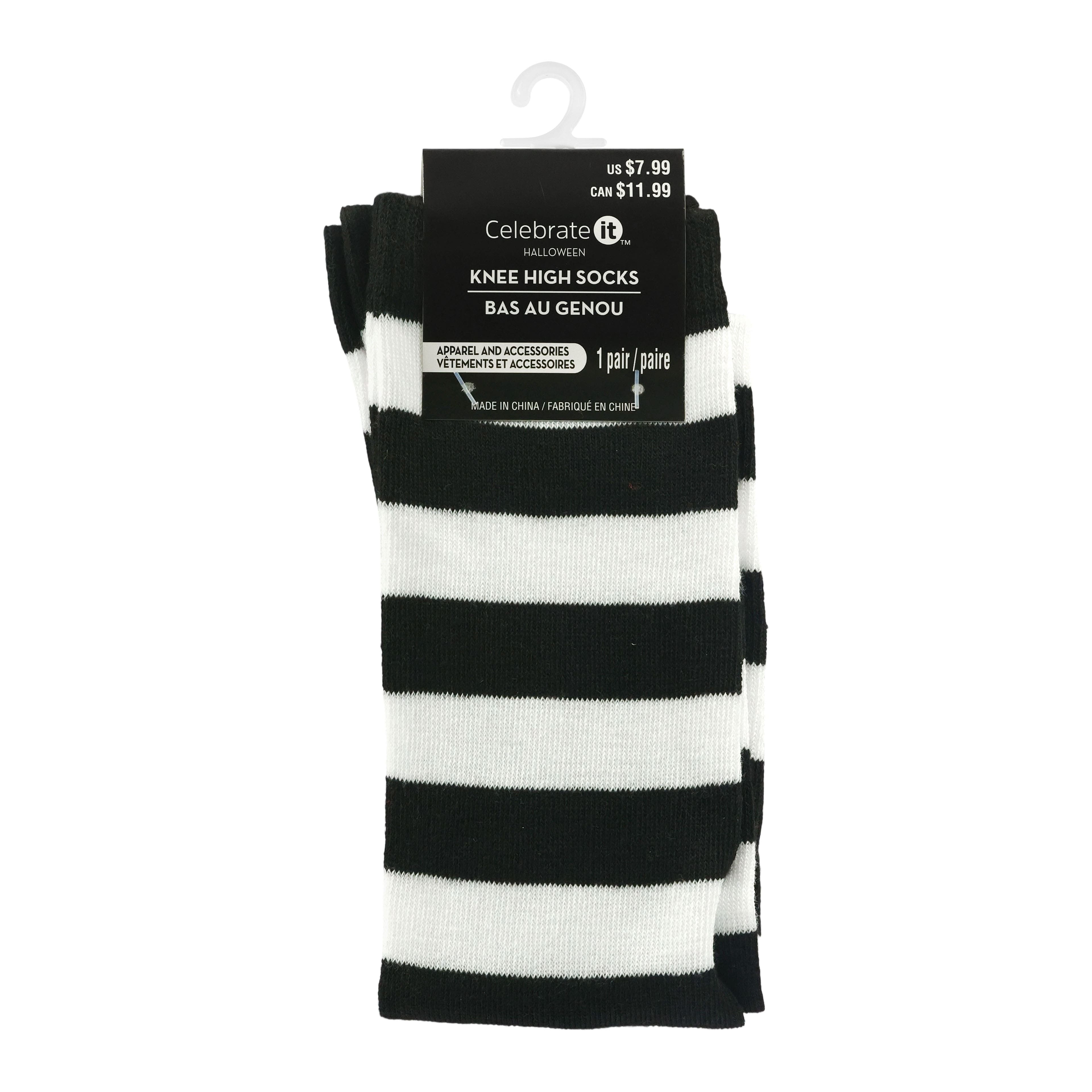 Black &#x26; White Stripes Adult Knee High Socks by Celebrate It&#x2122;