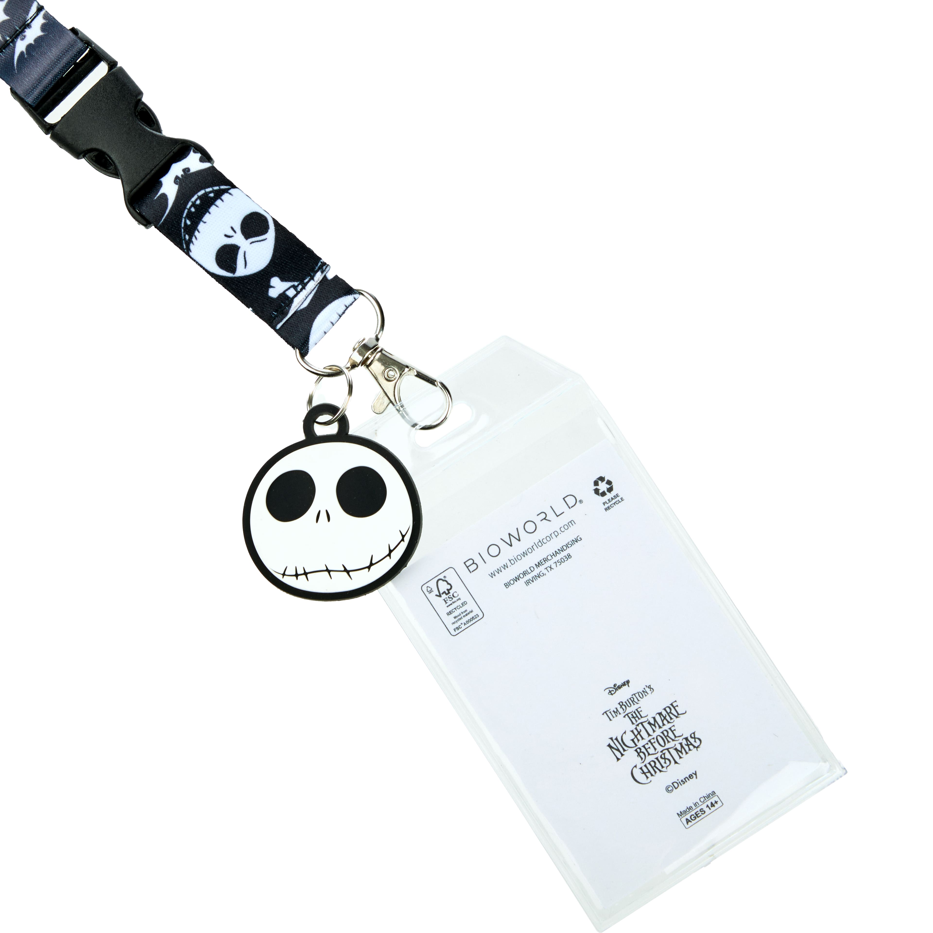 The Nightmare Before Christmas Jack Skellington ID Lanyard with Jack Pendant