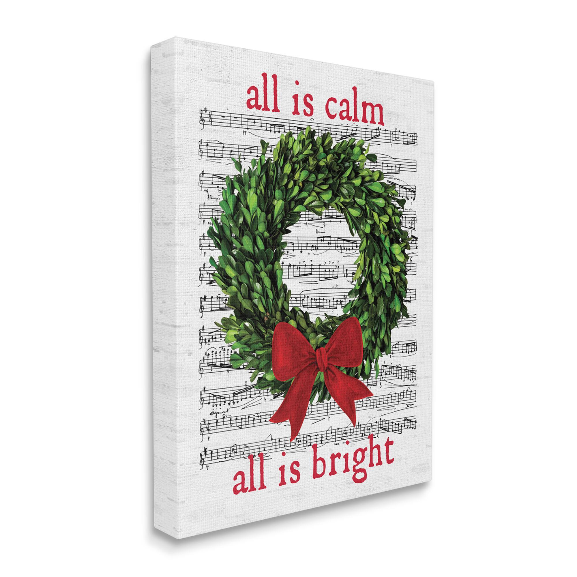 Stupell Industries All Is Calm Christmas Song Canvas Wall Art