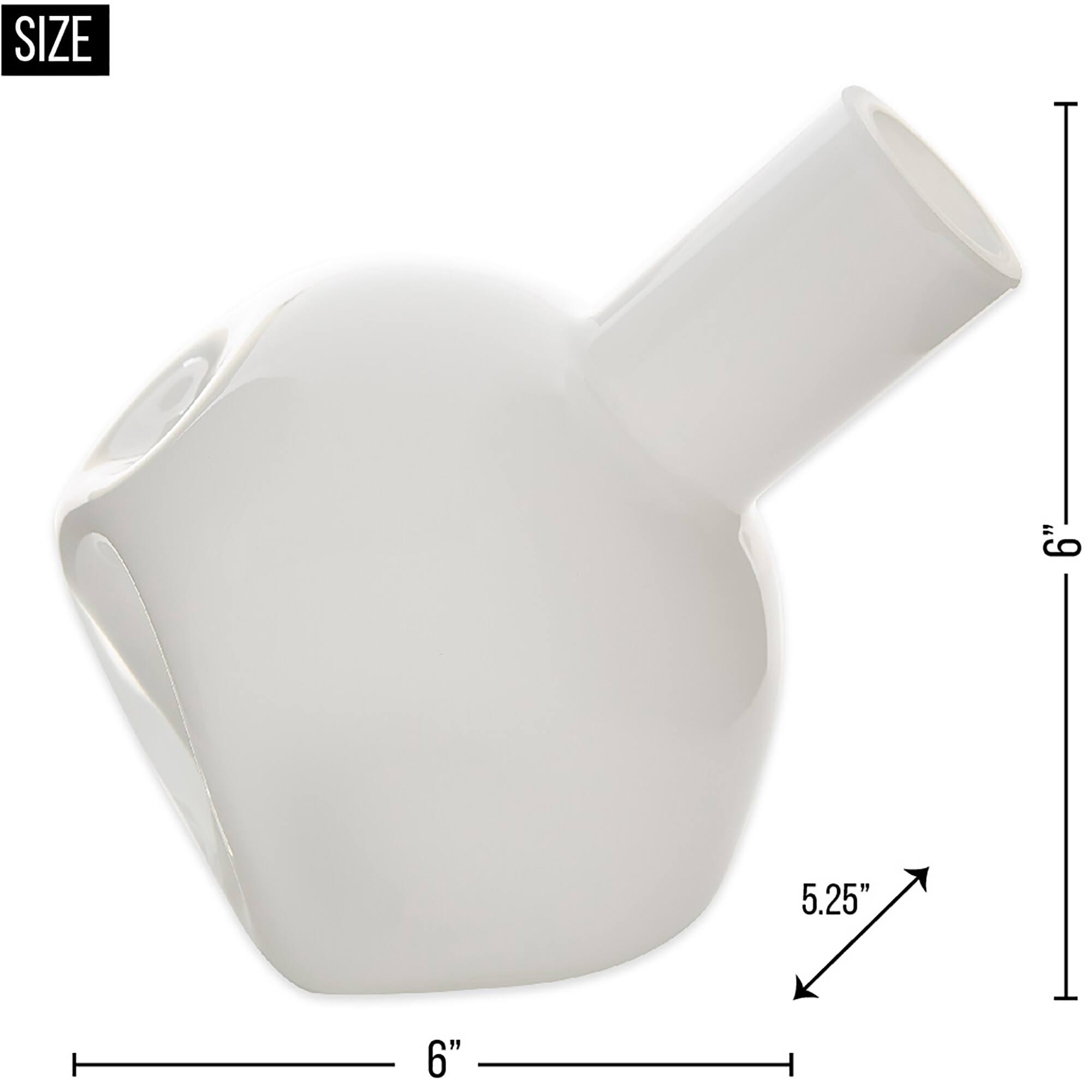 6&#x22; White Abstract Vase