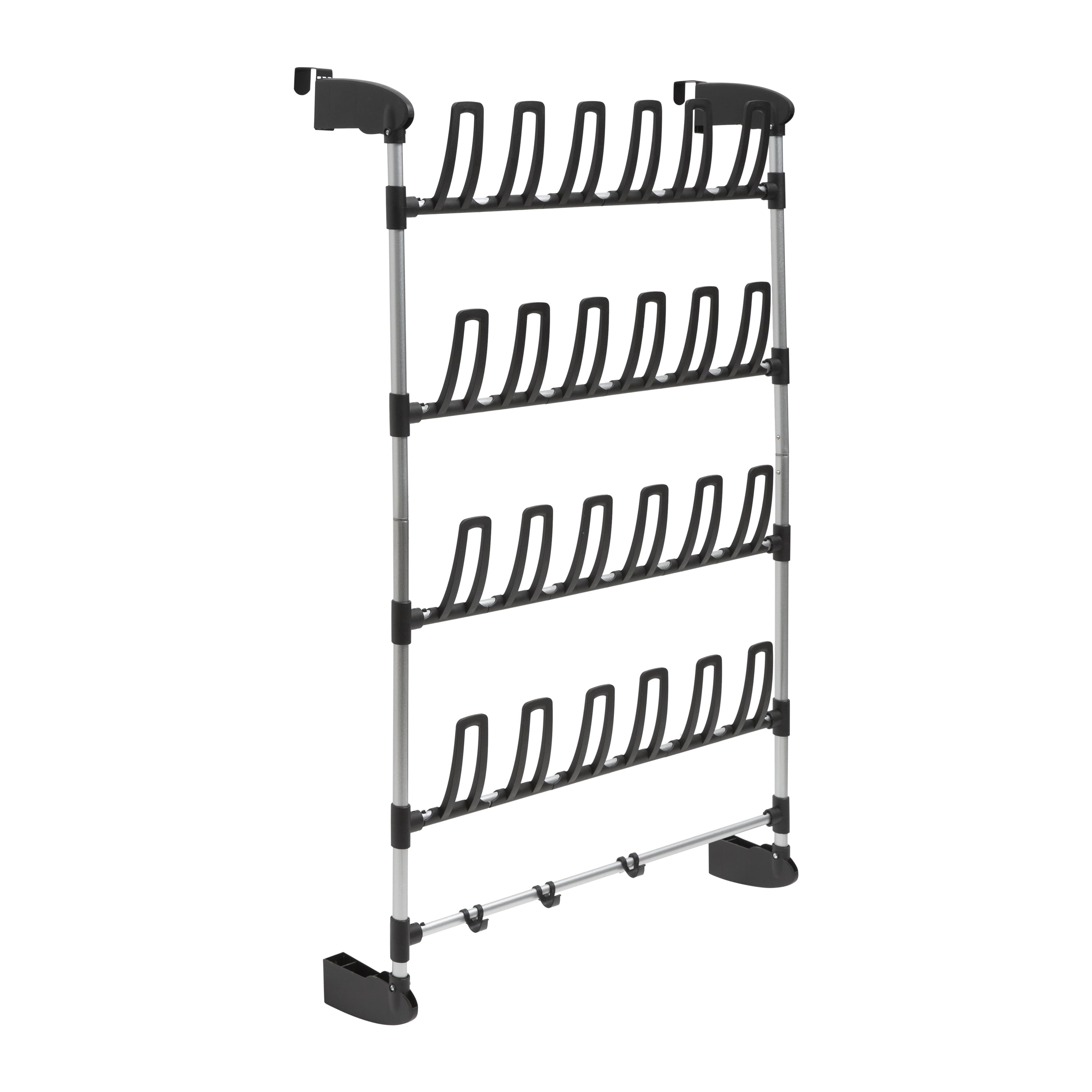 Organize It All 12 Pair Over the Door Shoe Rack with Accessory Hooks