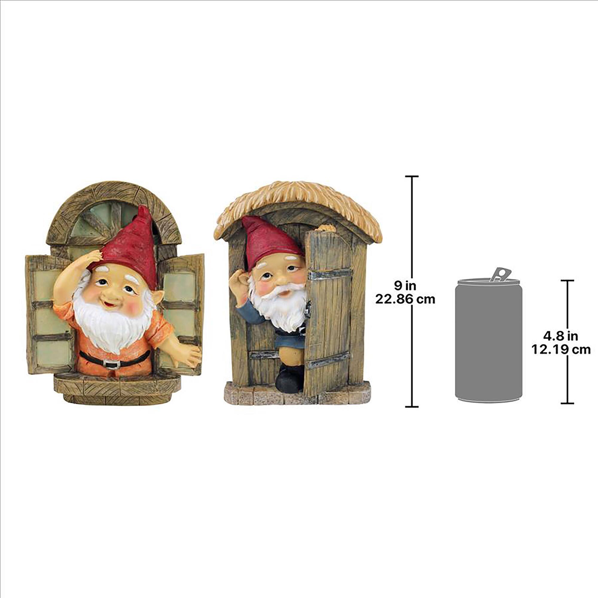Design Toscano 9&#x22; Window &#x26; Door Garden Tree Gnomes Set