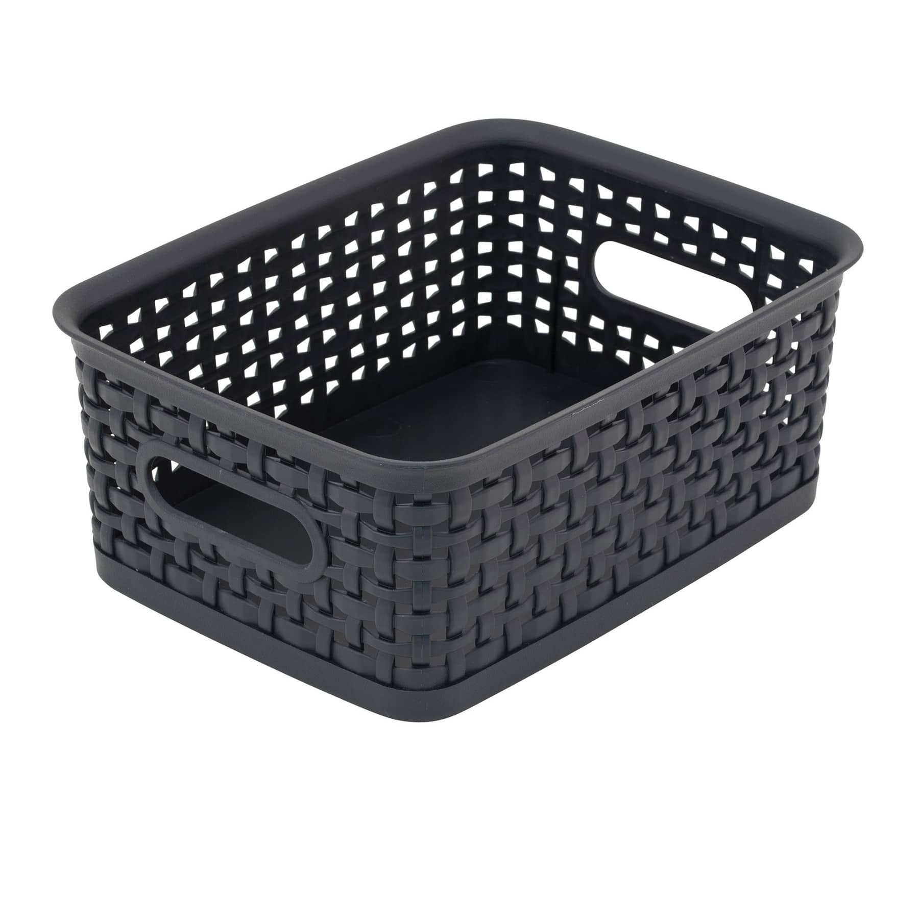 Advantus® Small Black Plastic Weave Bin, 3ct.