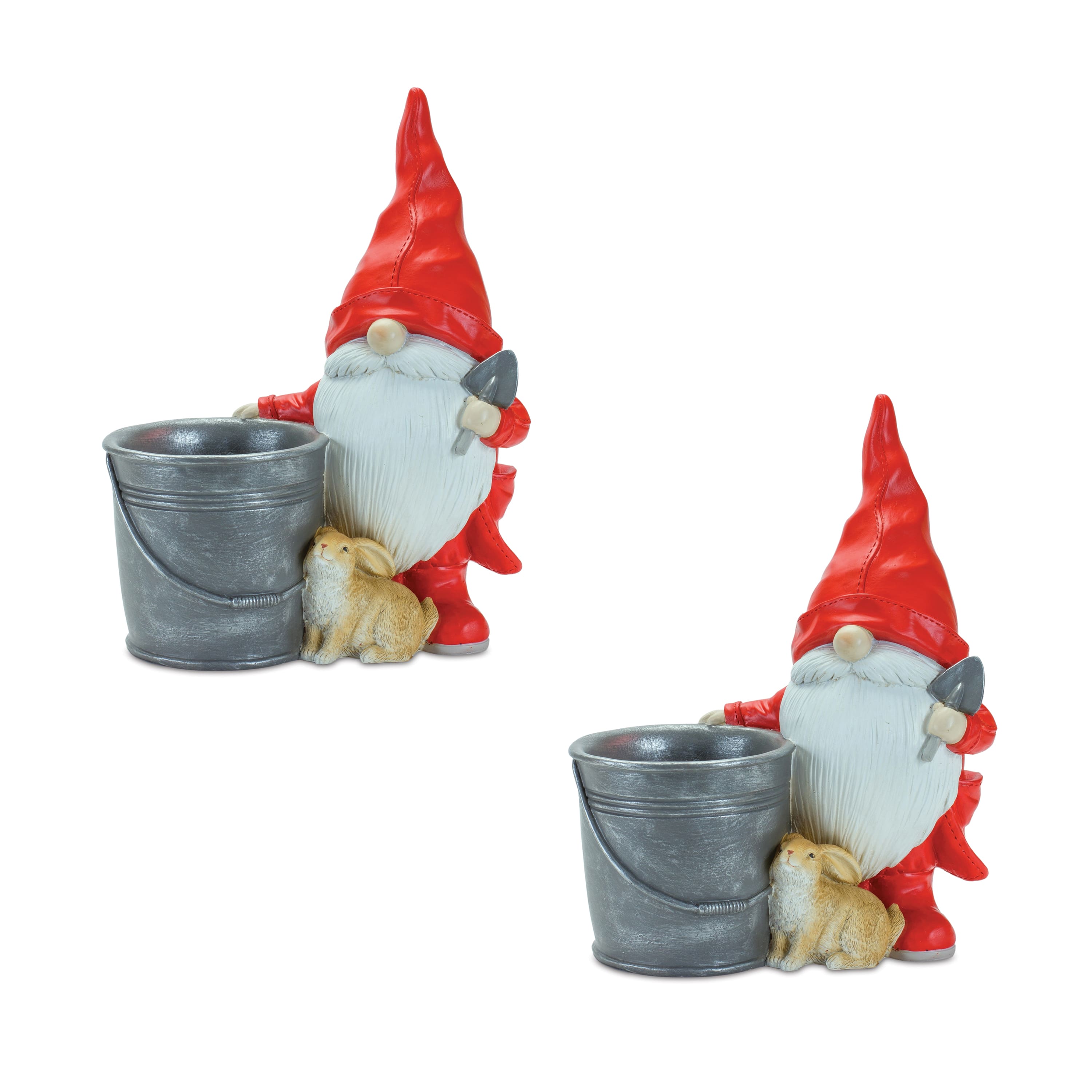 Gnome with Pail &#x26; Bunny Figurine, 2ct.
