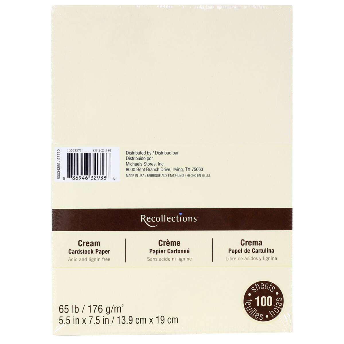 12 Packs: 100 ct. (1200 total) Cardstock by Recollections™, 5.5" x 7.5 ...