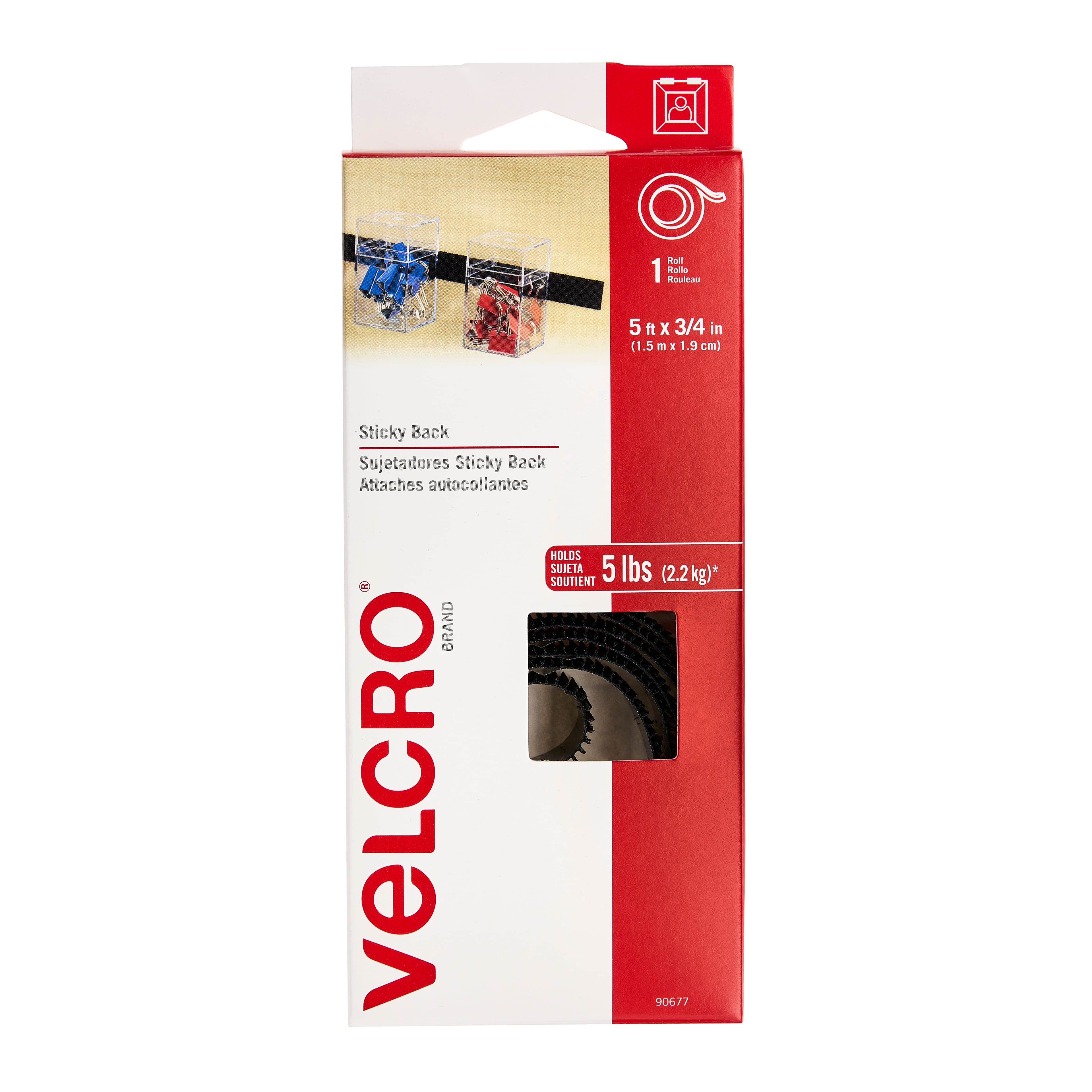 8 Pack: VELCRO® Brand Sticky Back Black Tape, 5ft.