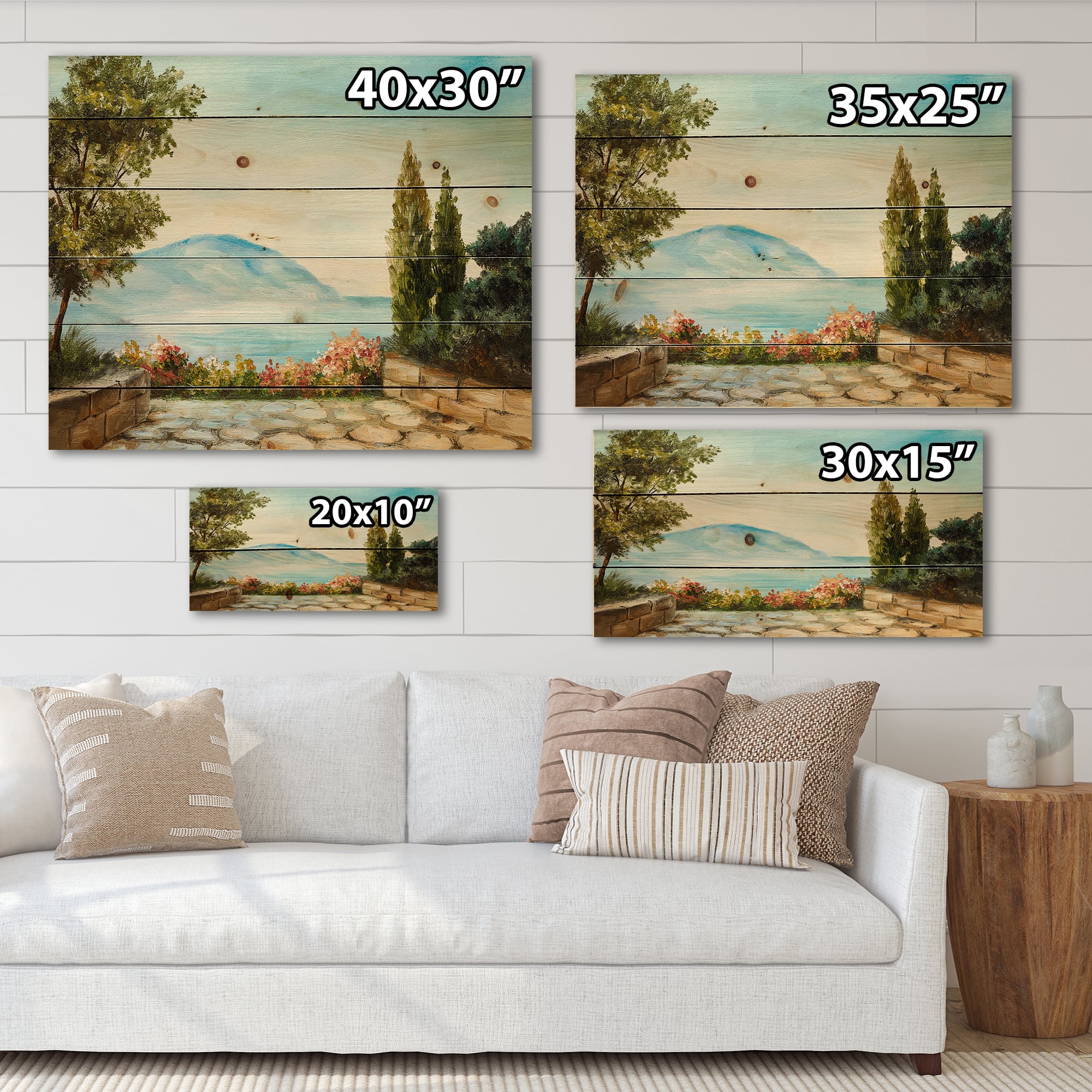 Designart - Mountains View By The Sea Side