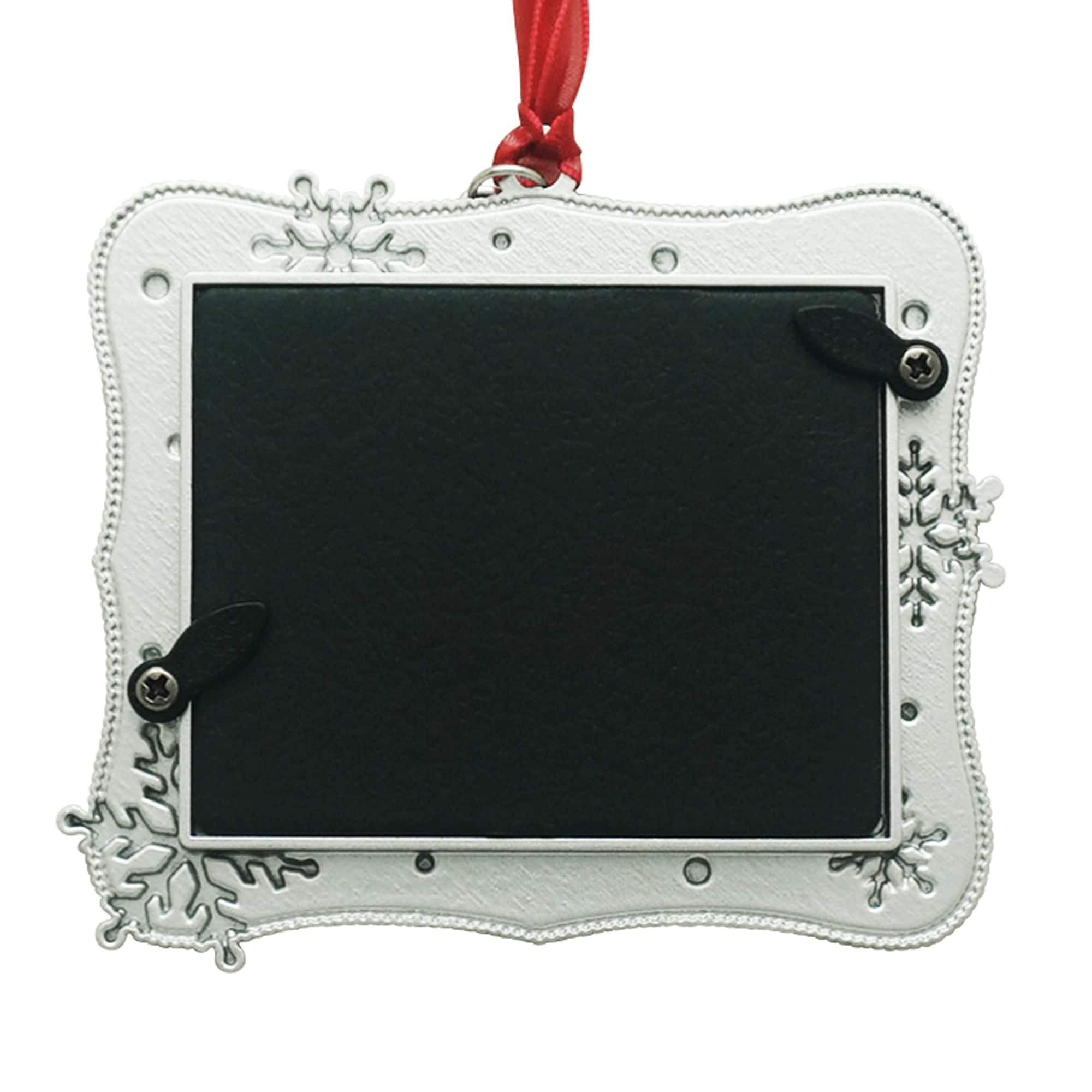 2&#x22; x 2.5&#x22; Red &#x26; Silver Snowflake 2024 Ornament Frame by Studio D&#xE9;cor&#xAE;