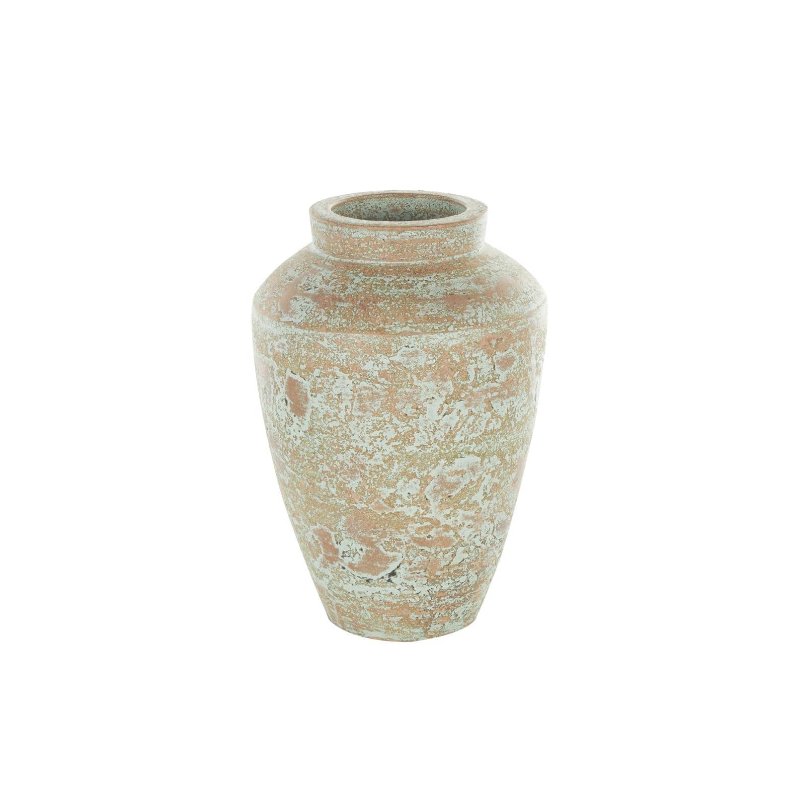 Brown Ceramic Antique Style Textured Patina Vase