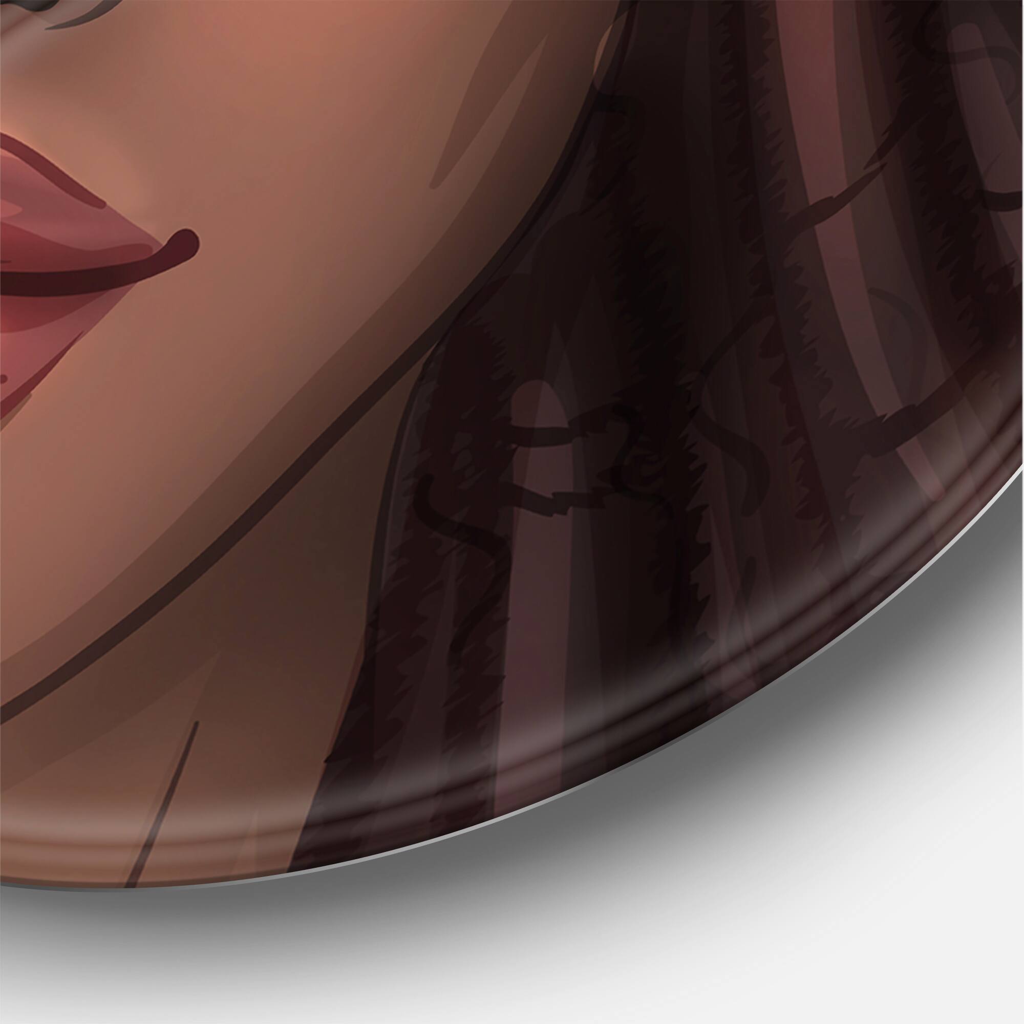 Designart - Portrait of African American Woman I - Modern Metal Circle Wall Art