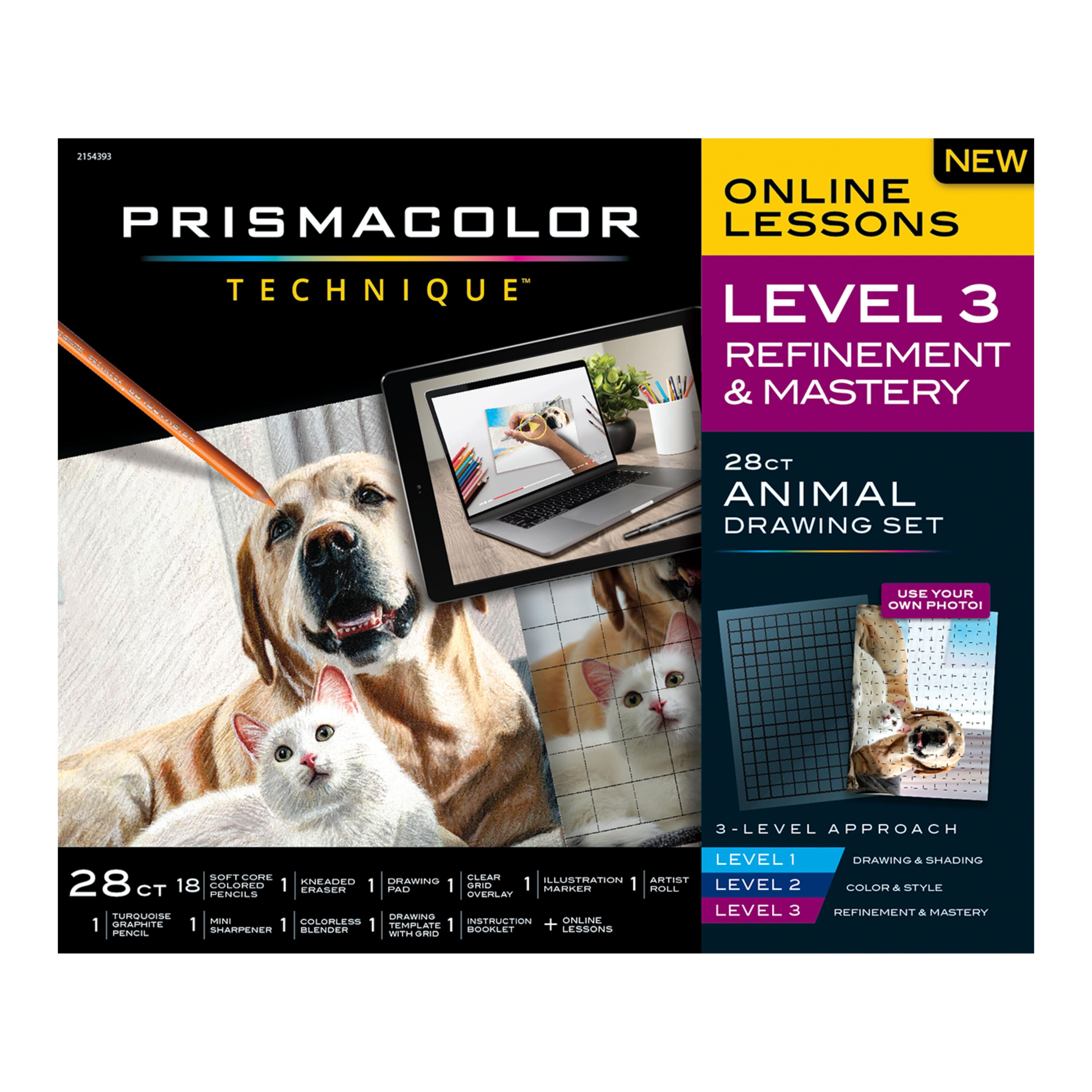 Prismacolor&#xAE; Technique&#x2122; Level 3 Refinement &#x26; Mastery 28-Piece Animal Drawing Set