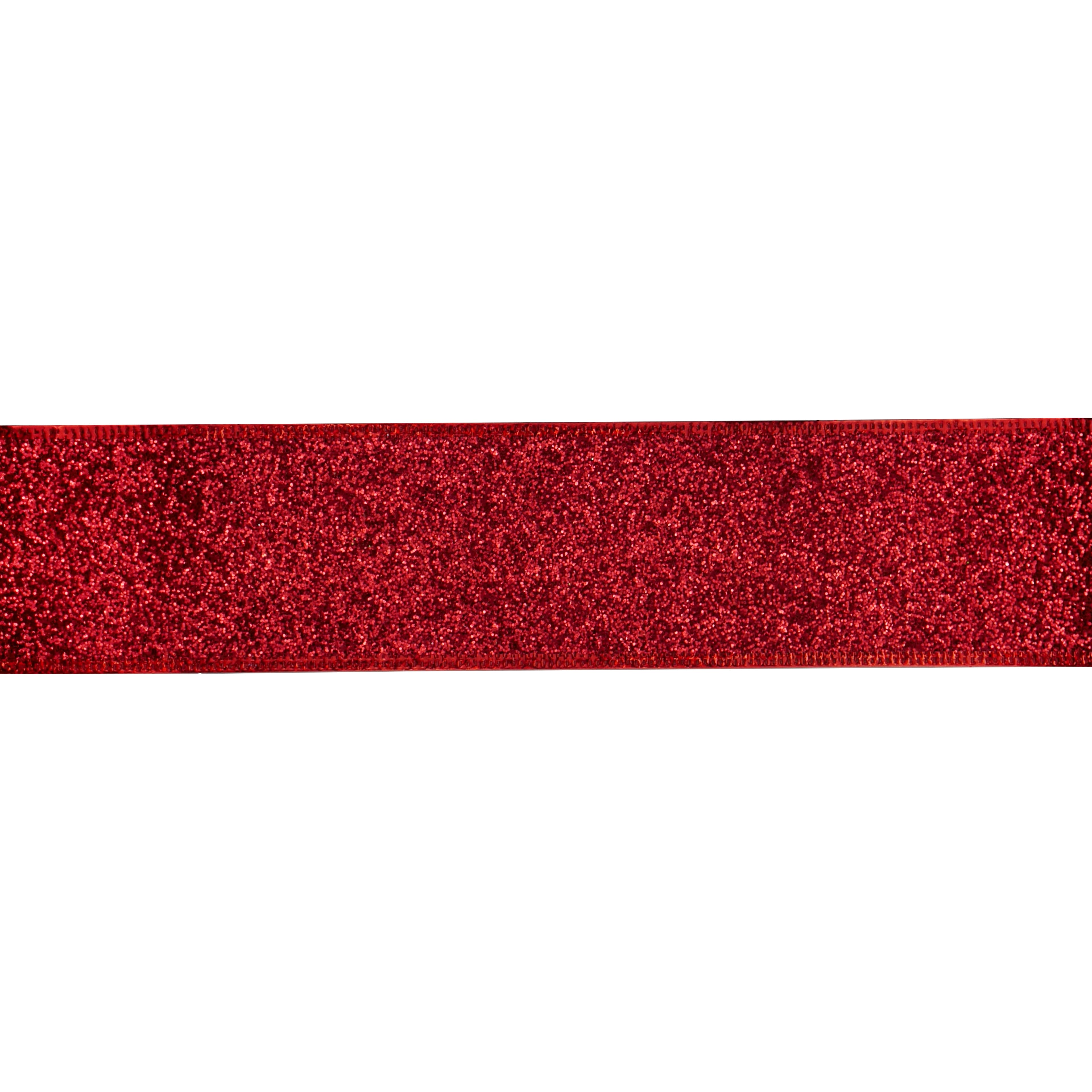 2.5" x 20ft. Red Glitter Wired Ribbon by Celebrate It®
