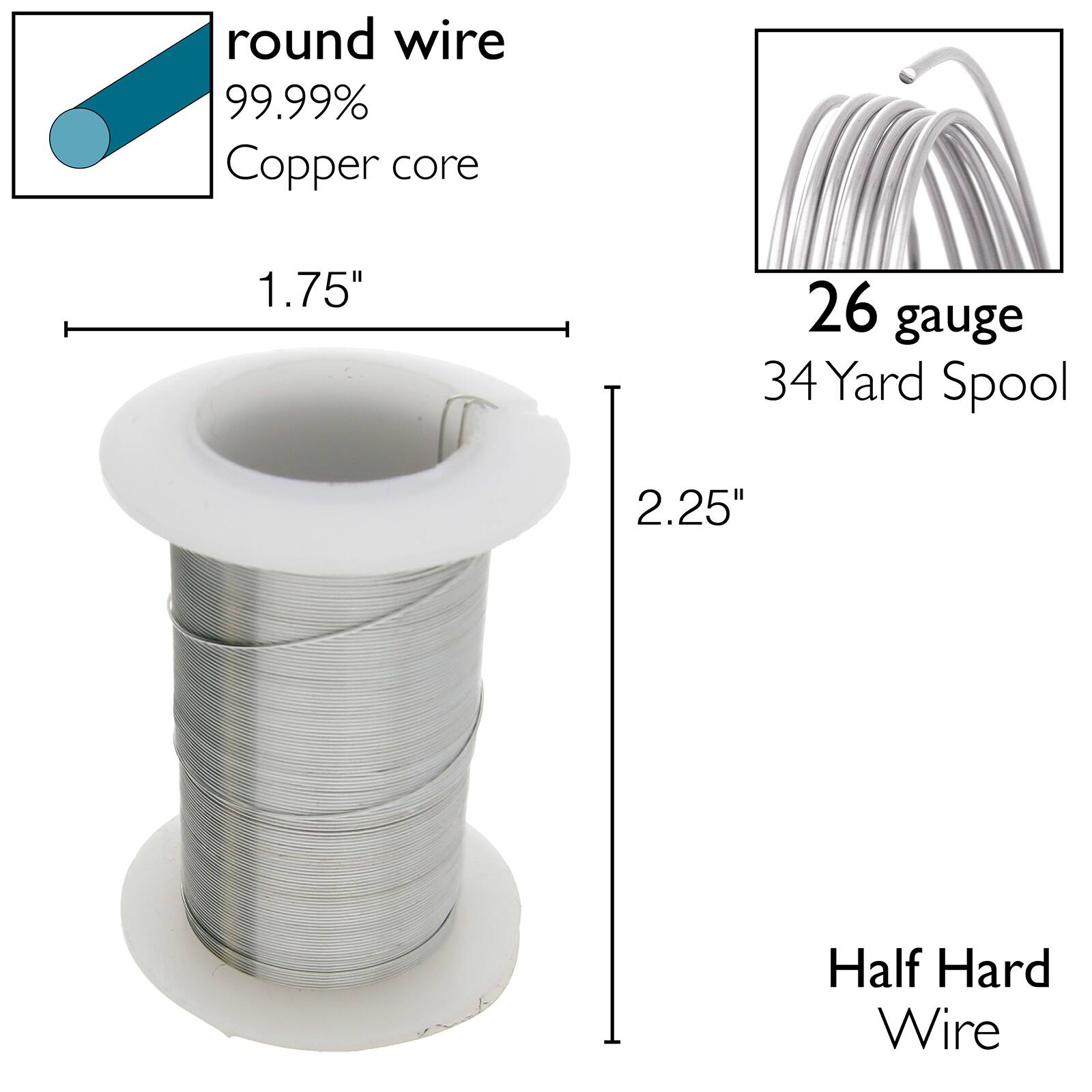 The Beadsmith® Wire™ Elements 26 Gauge Tarnish-Resistant Wire