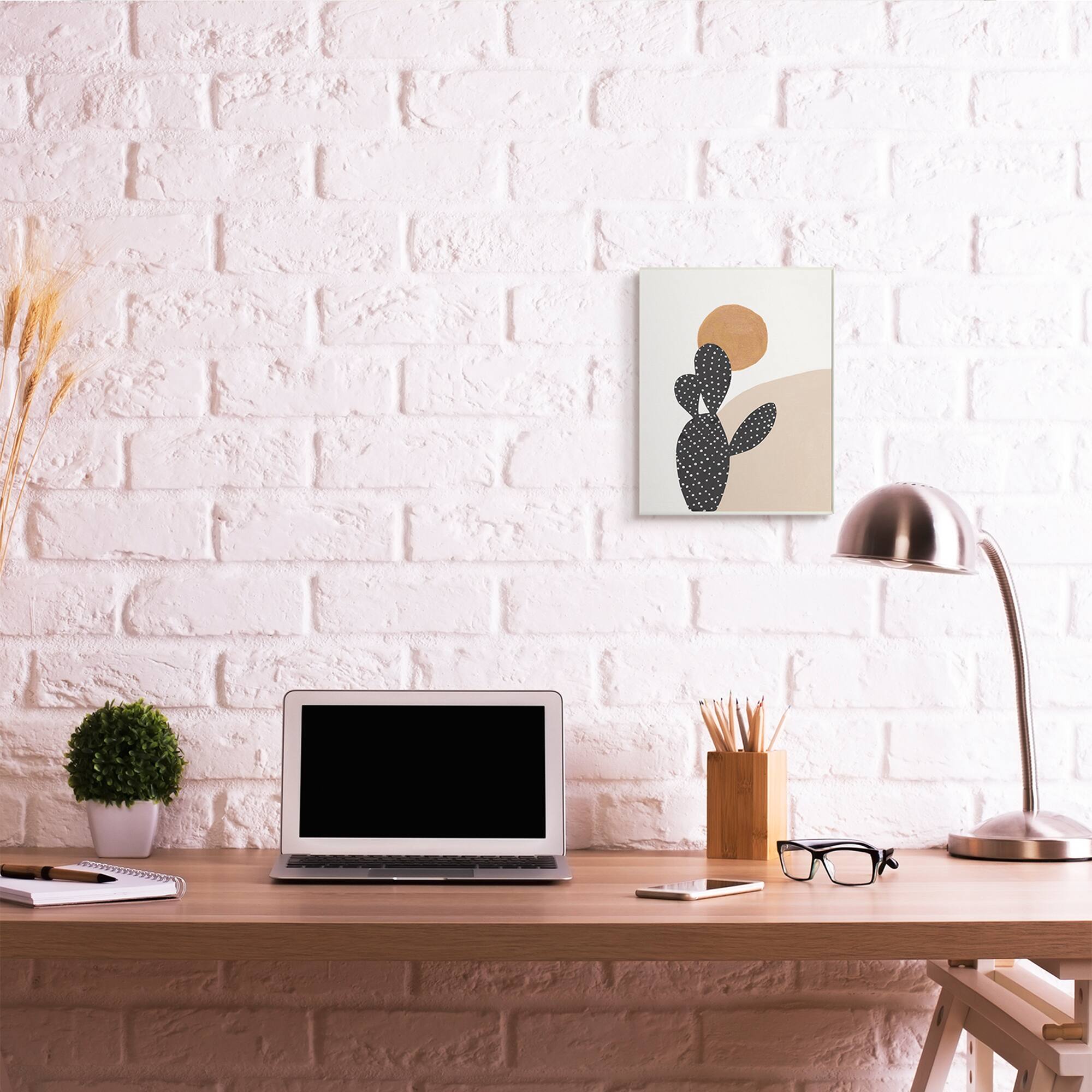 Stupell Industries Prickly Pear Terracotta Abstract Landscape Desert Sun Wall Plaque