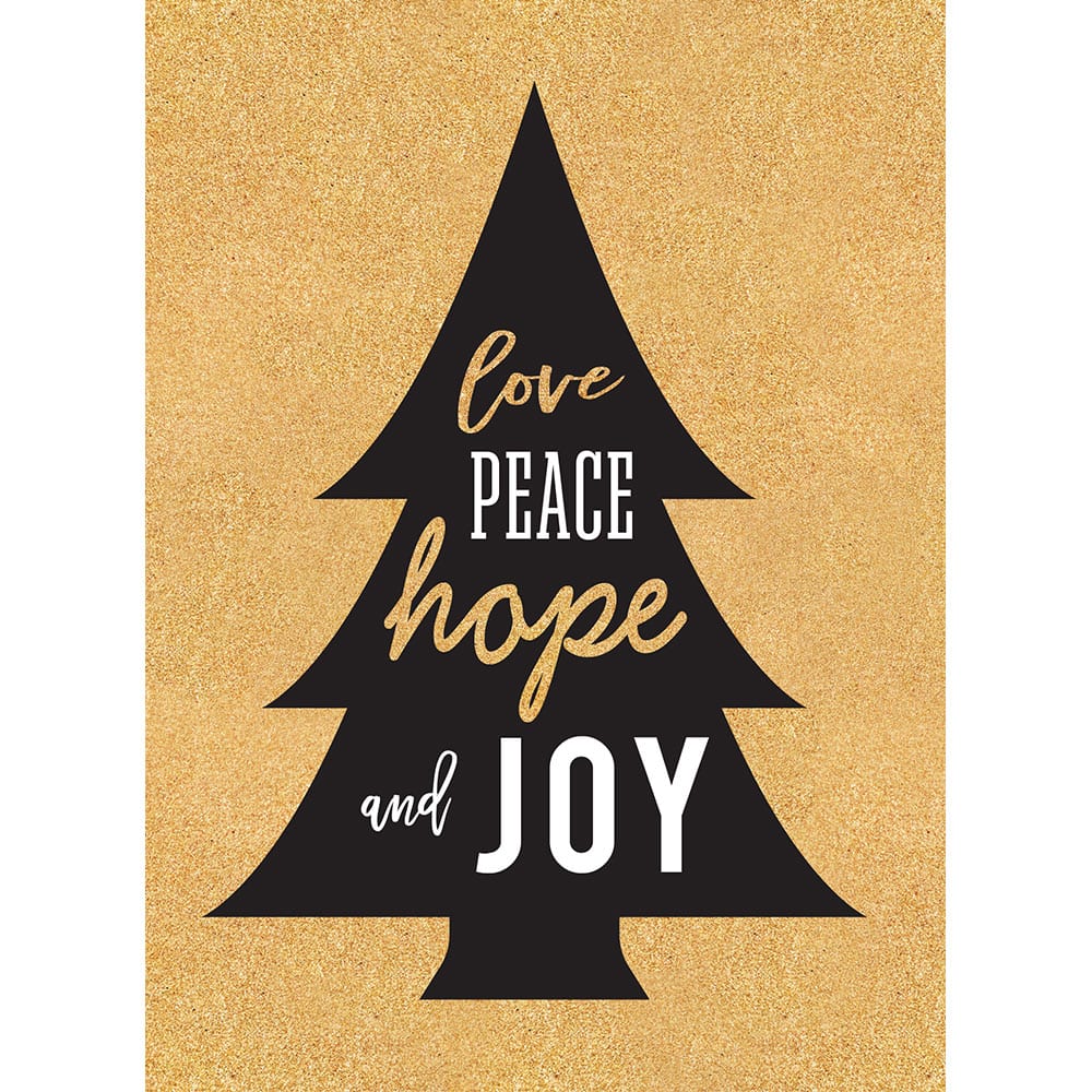 JAM Paper Black &#x26; Gold Peace &#x26; Joy Christmas Cards Set