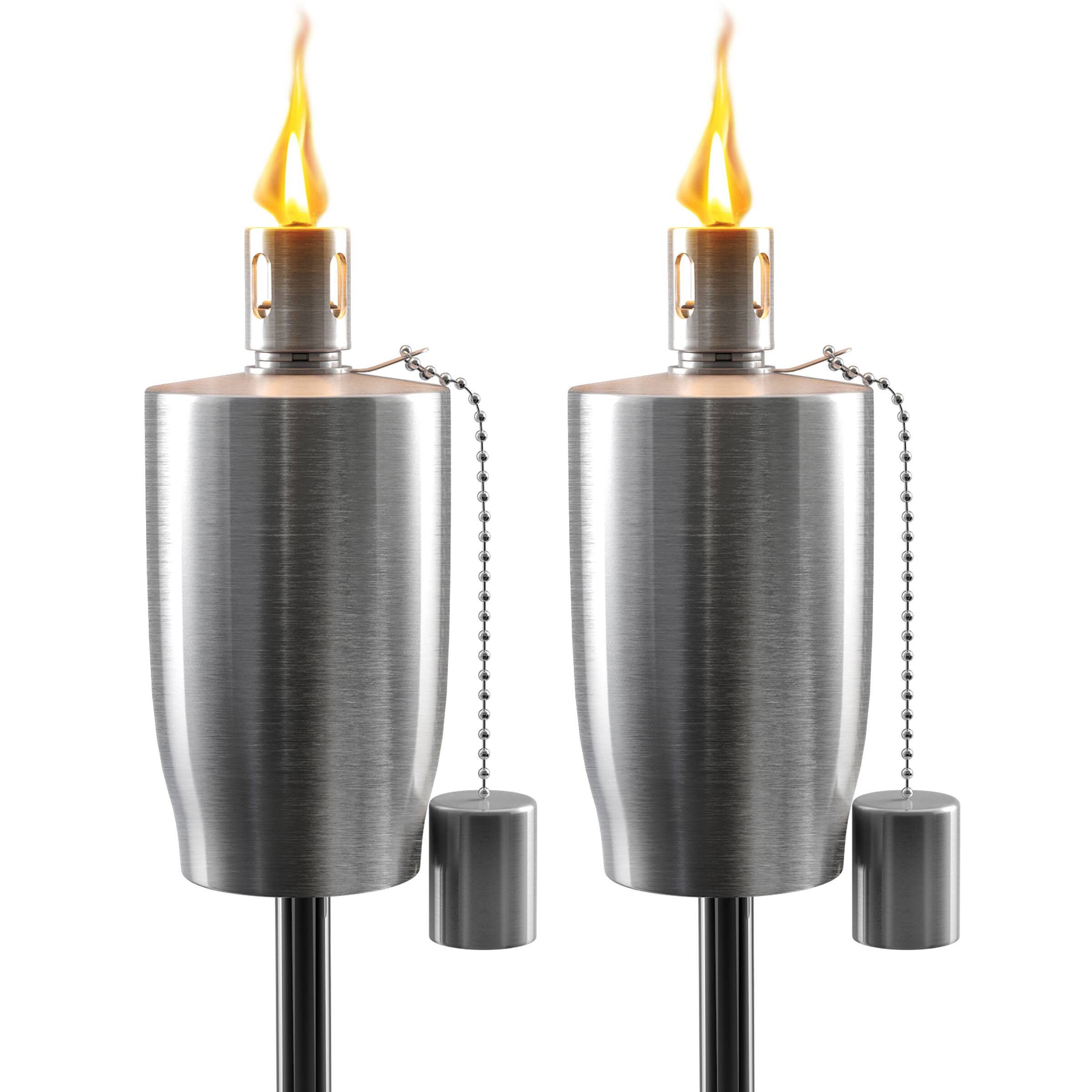 Sorbus 60&#x22; Cylindrical Matney Stainless Steel Outdoor Torches , 2ct.