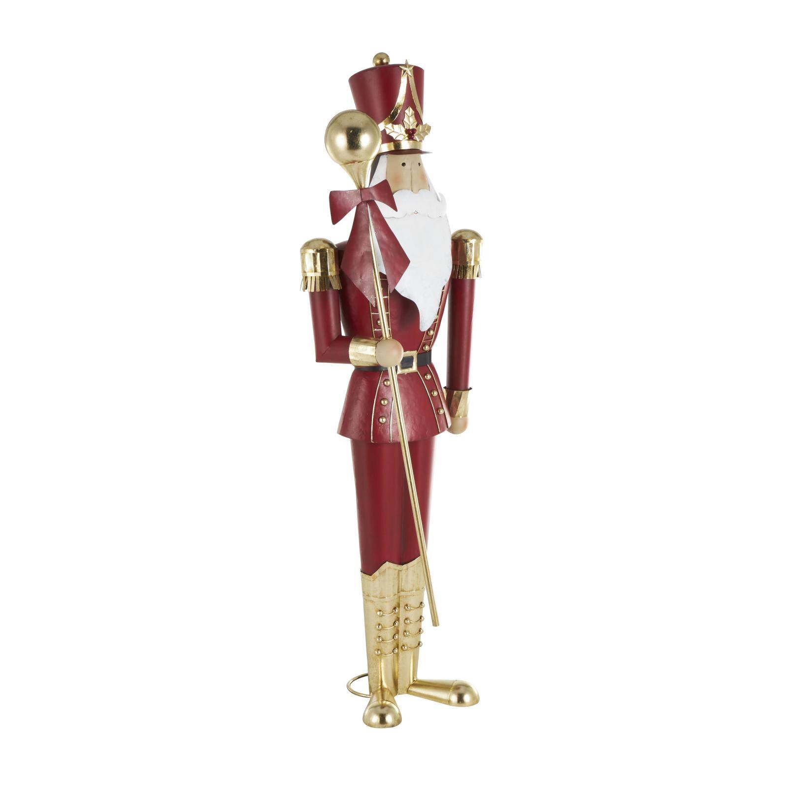 52&#x22; Red Metal Nutcracker Standing Sculpture