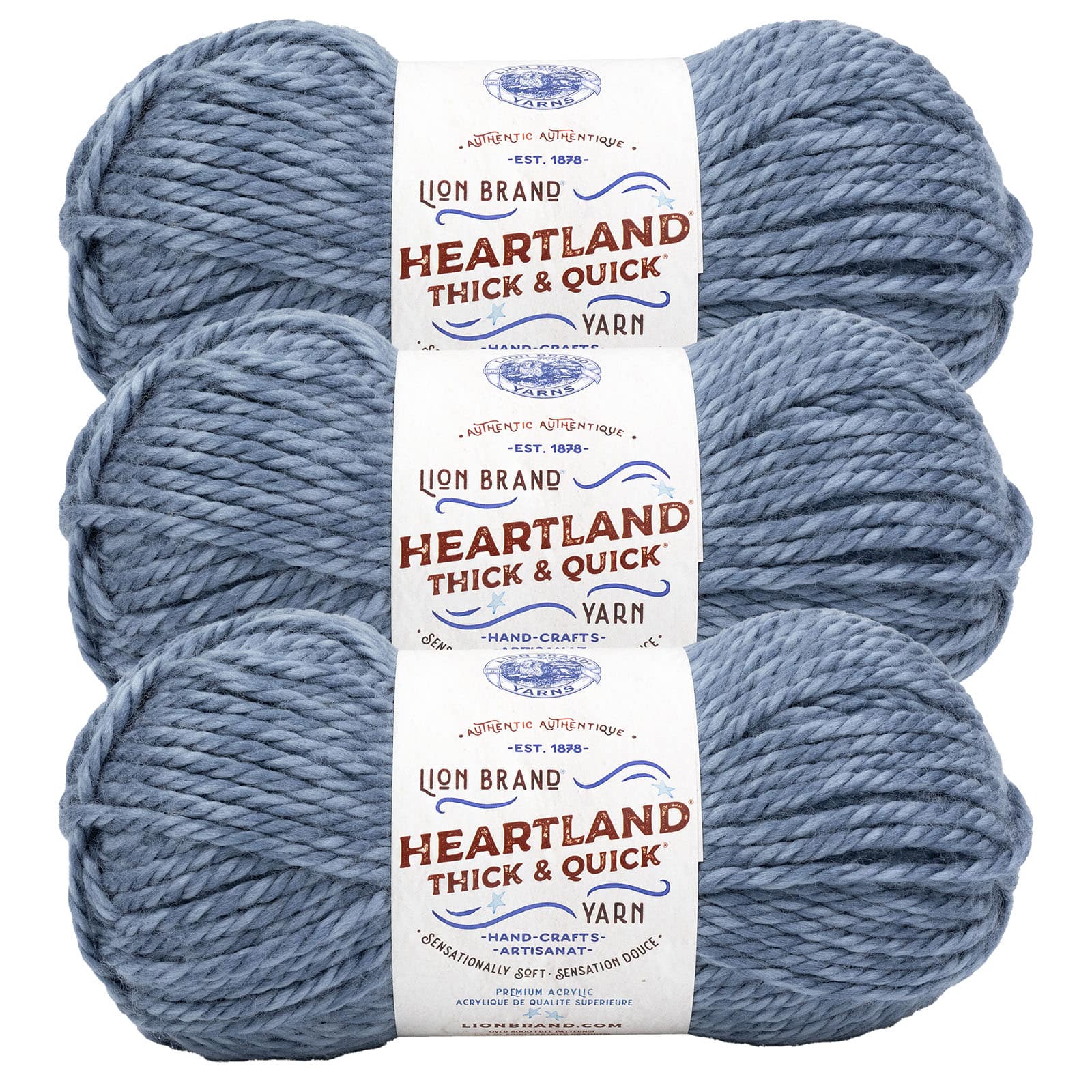 3 Pack Lion Brand® Heartland® Thick & Quick® Yarn