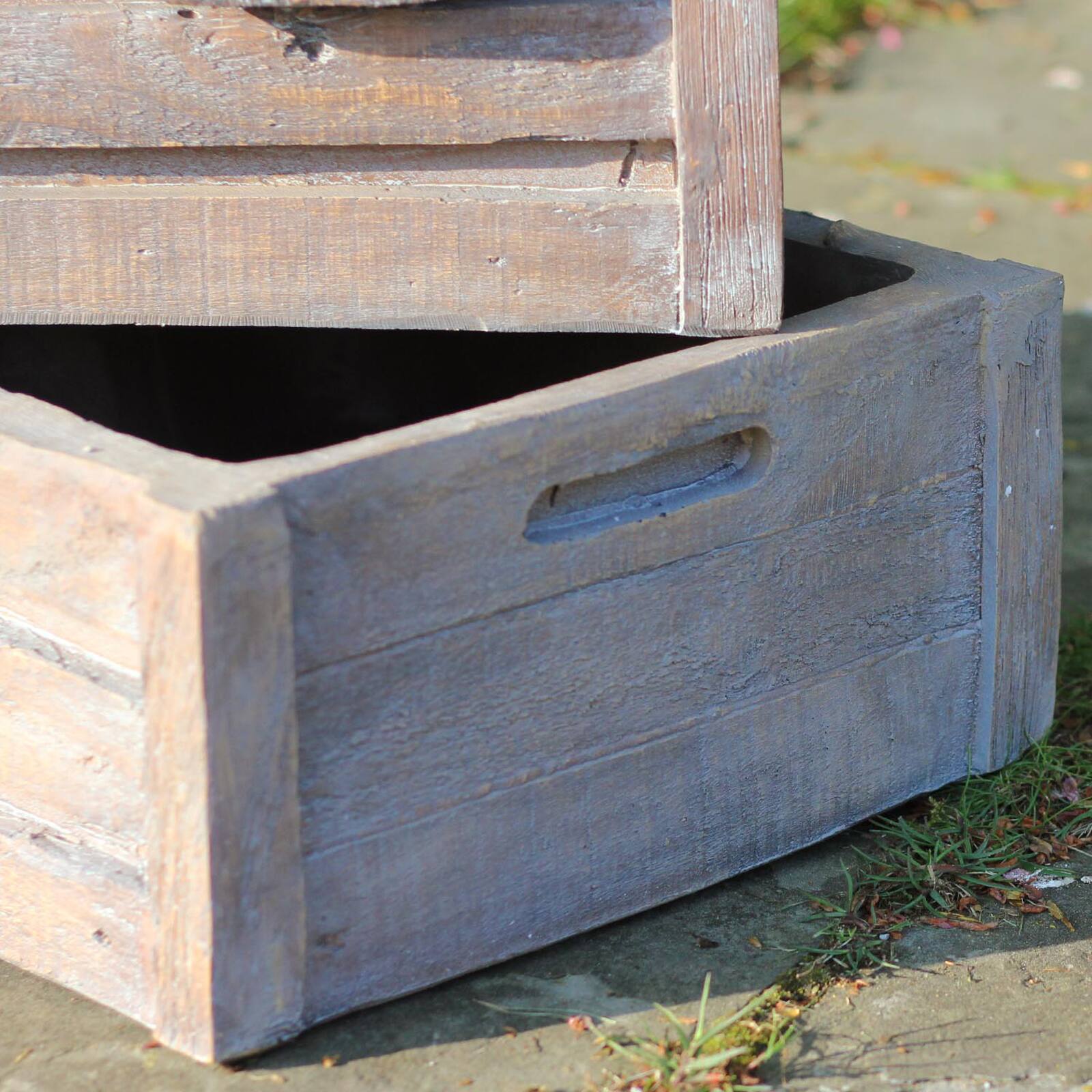 21&#x22; Brown Three Tier Planter Boxes Outdoor Water Fountain