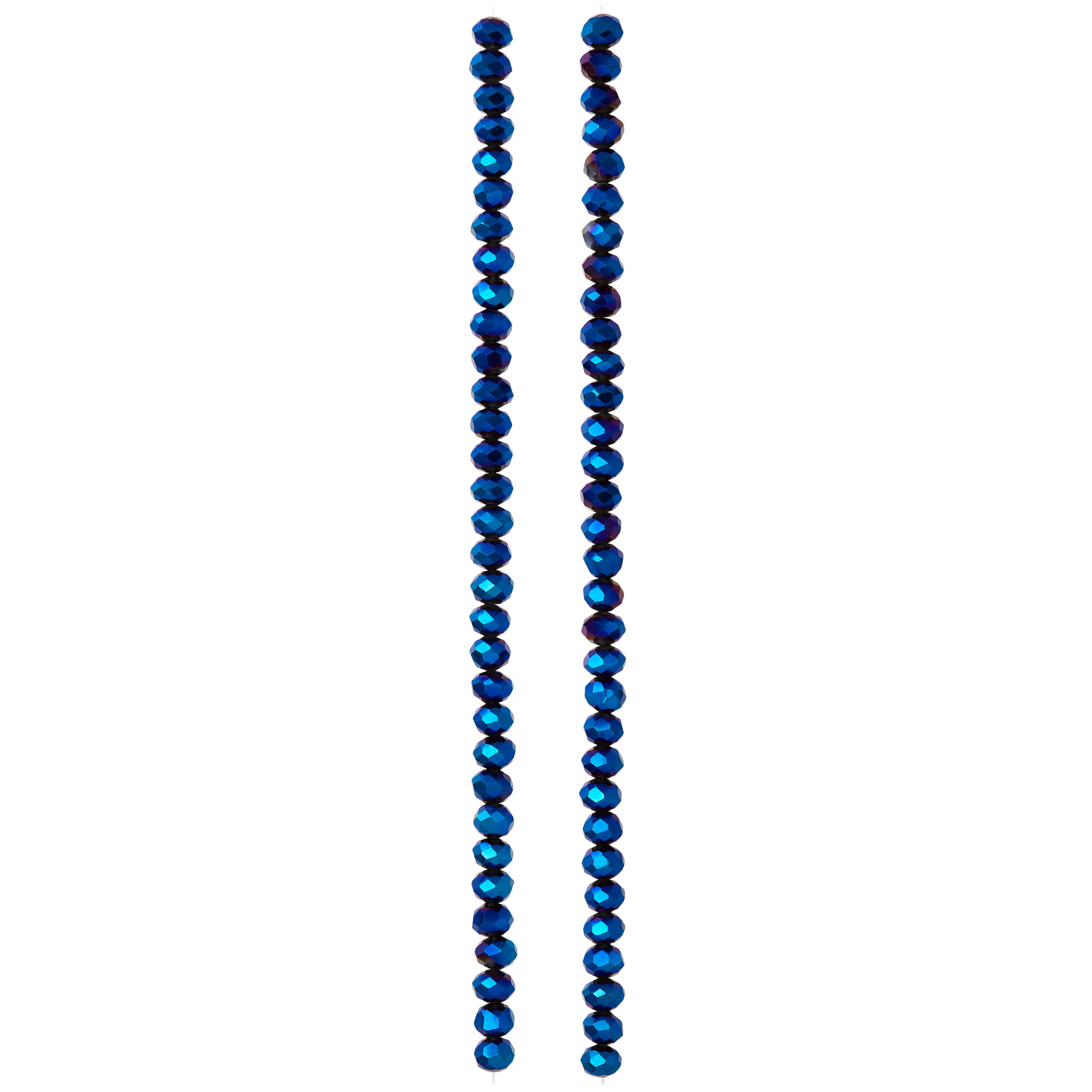 Sapphire Faceted Glass Rondel Beads, 4mm by Bead Landing&#x2122;
