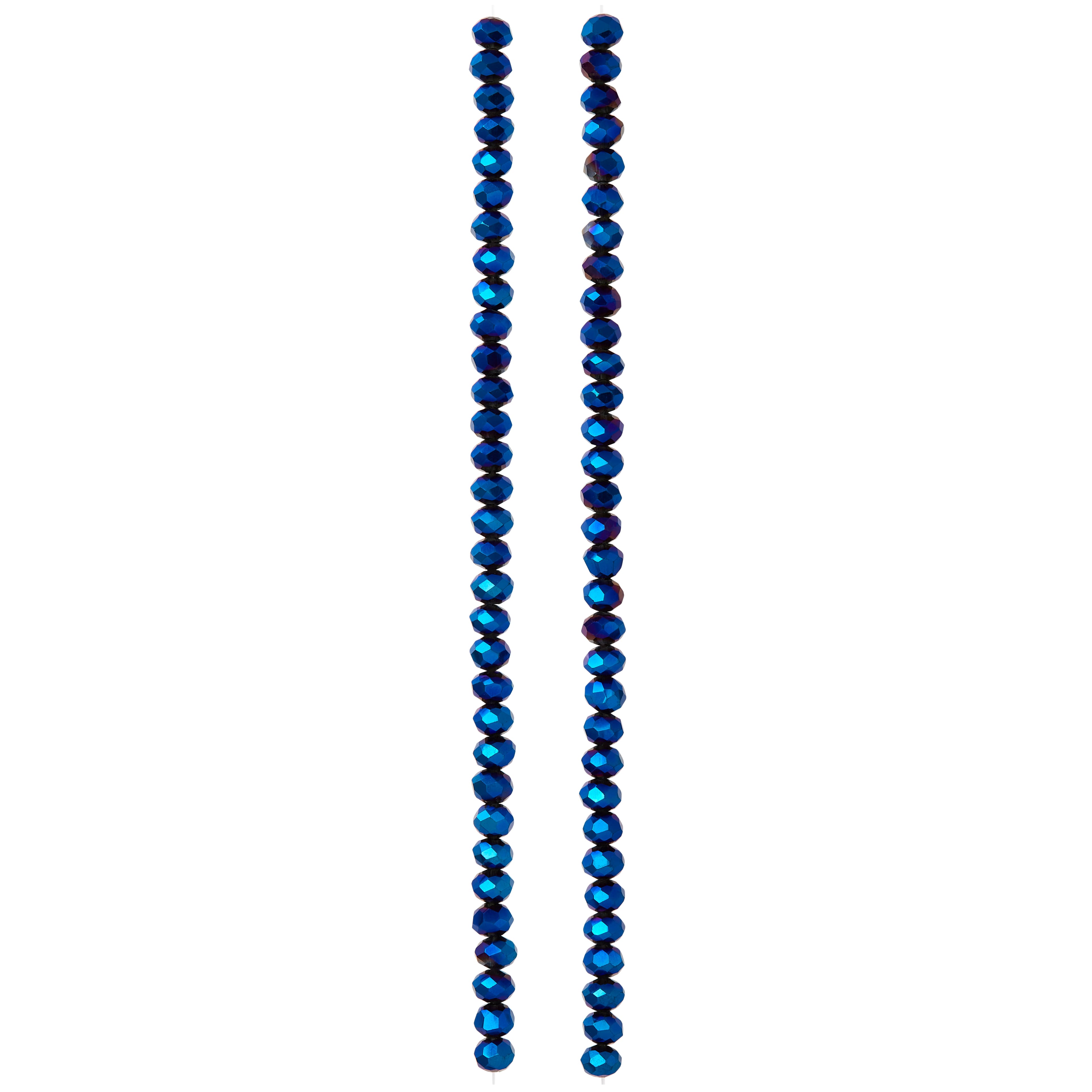 Sapphire Faceted Glass Rondel Beads, 4mm by Bead Landing&#x2122;