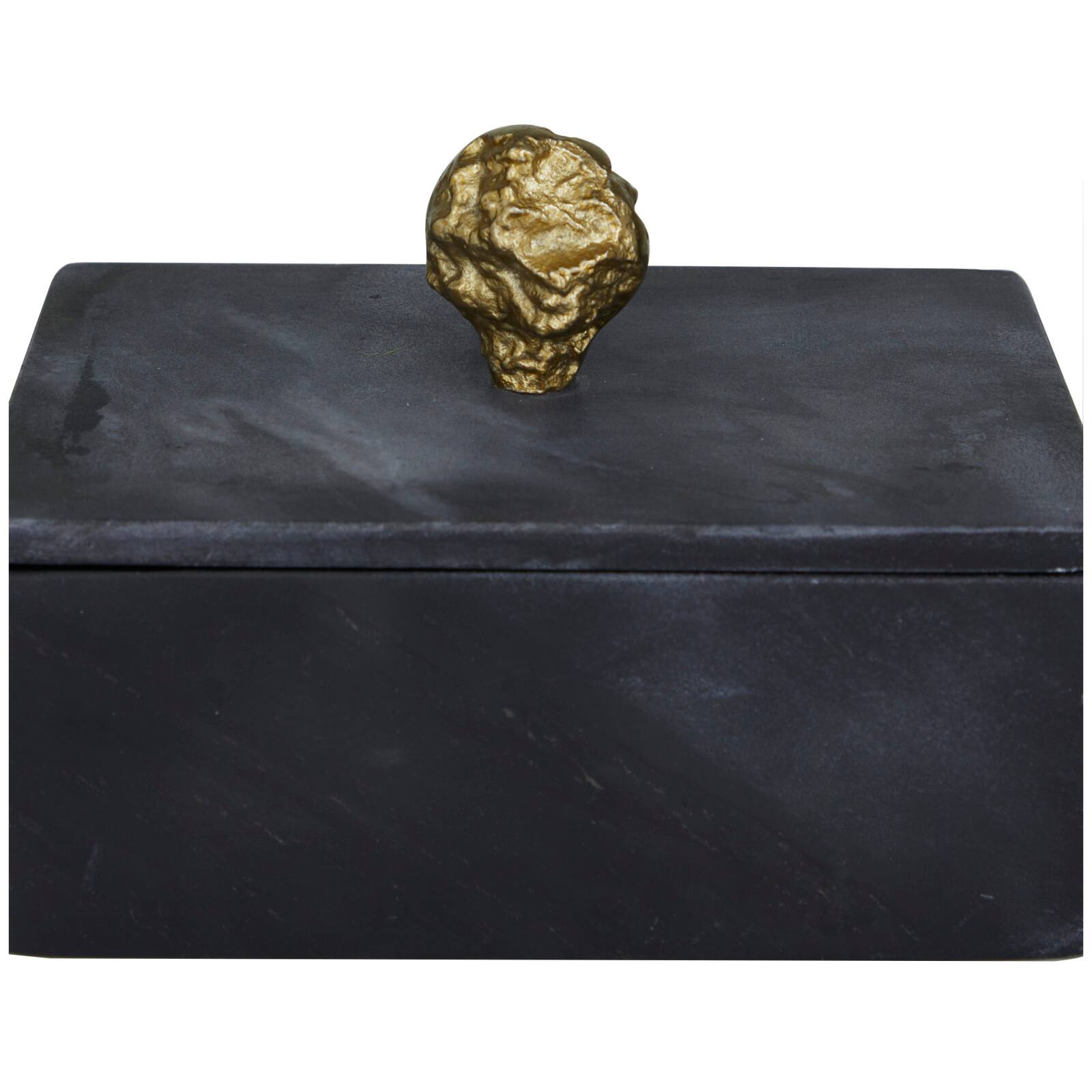Black Marble Box with Gold Finial Set 