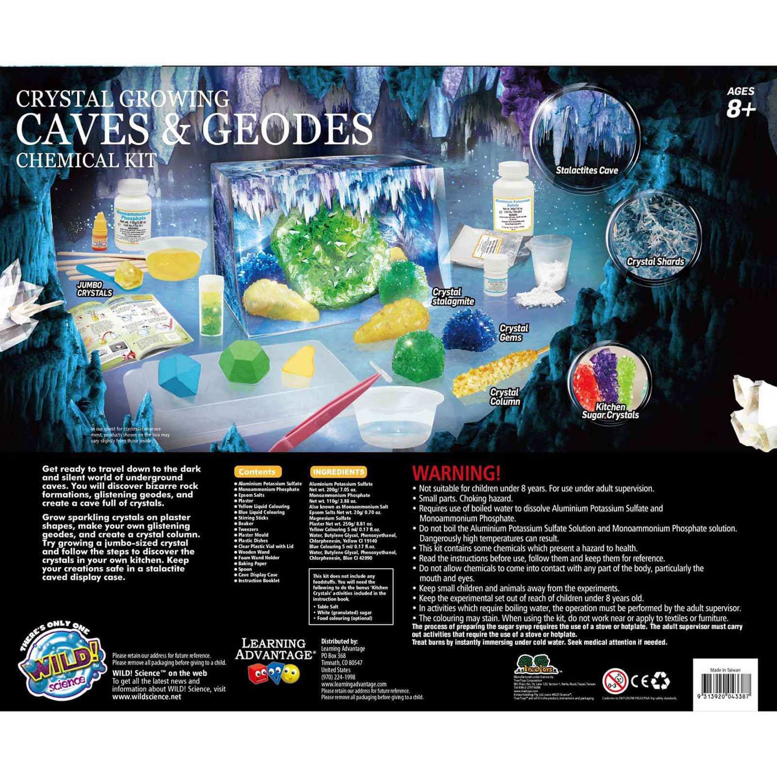 Learning Advantage&#x2122; Wild Environmental Science&#x2122; Crystal Growing Caves &#x26; Geodes Chemical Kit