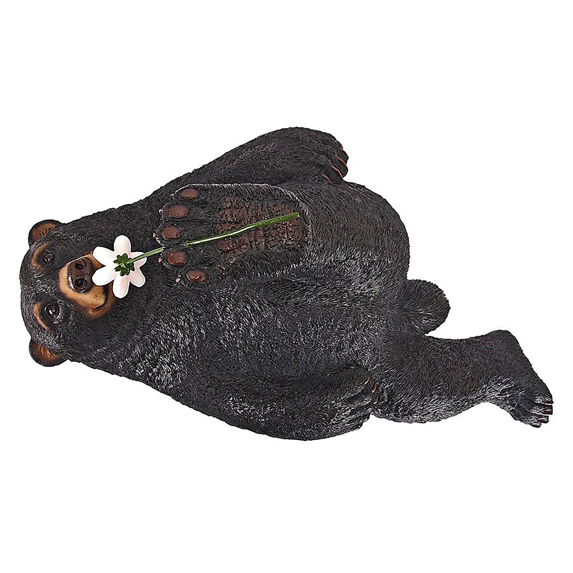 Design Toscano 10&#x22; Tall Smell the Flowers Garden Bear Statue