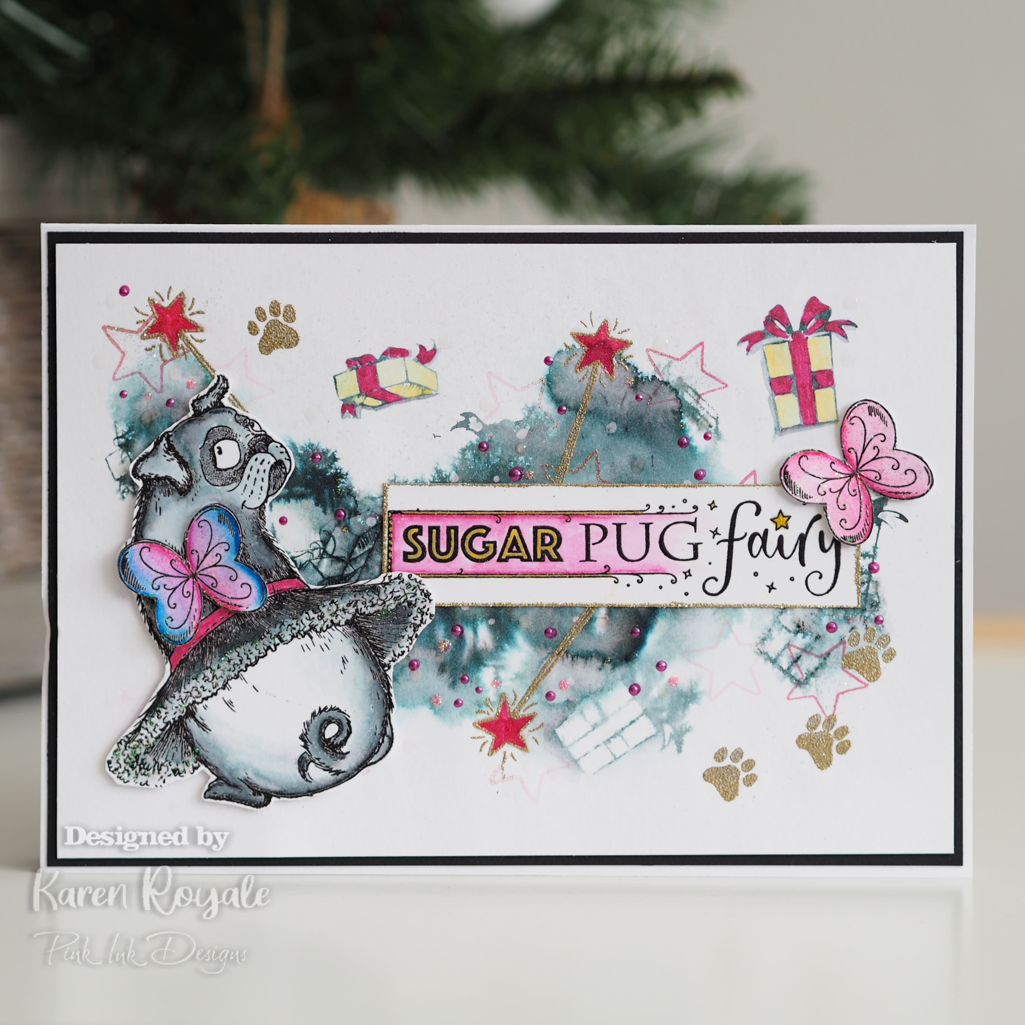 Pink Ink Designs&#xAE; Christmas Series Pawsome Pooch A5 Clear Stamp Set