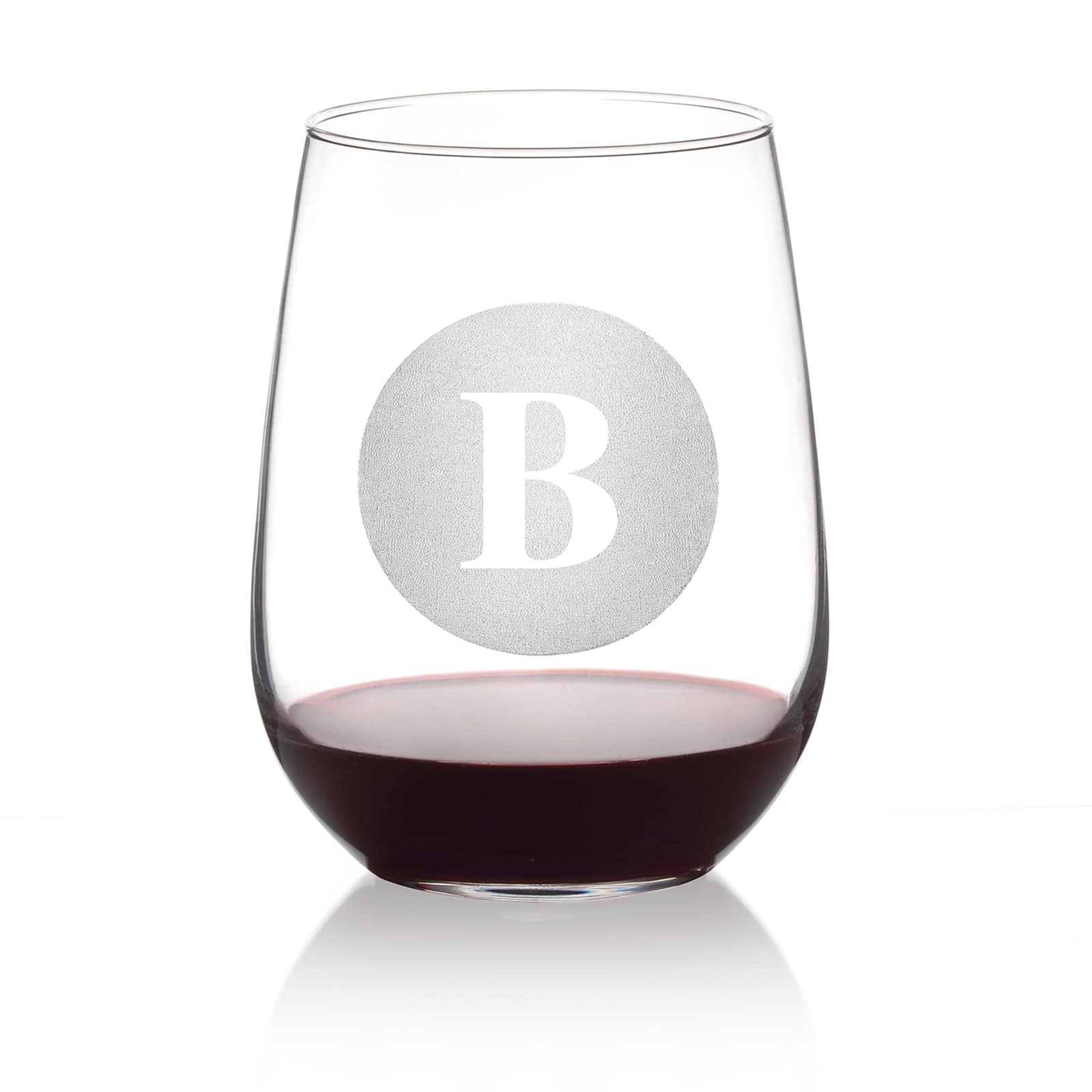 Monogrammed Stemless Wine Glass