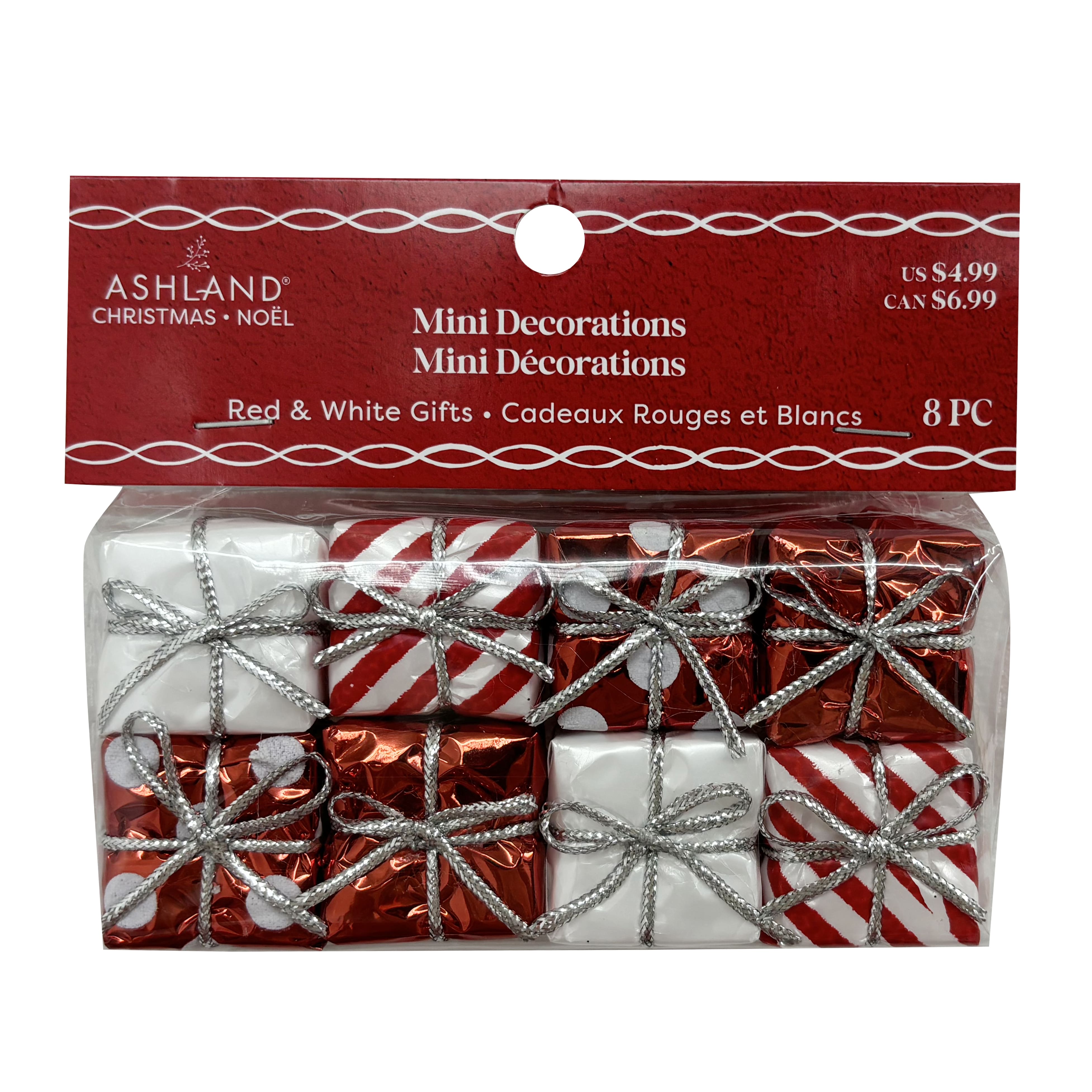 Mini Red &#x26; White Gift Decorations by Ashland&#xAE;