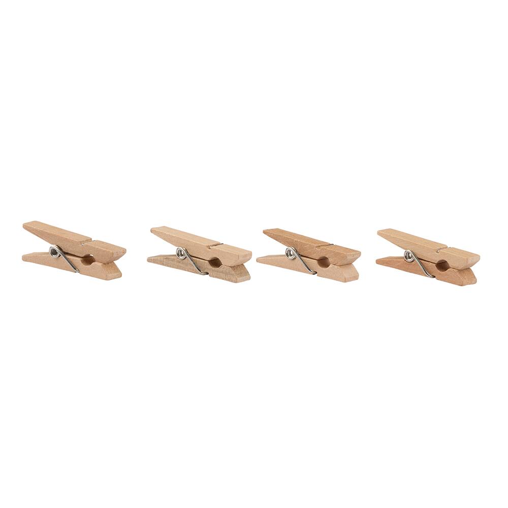 JAM Paper 1.5&#x22; Natural Wood Clip Clothespins, 30ct.