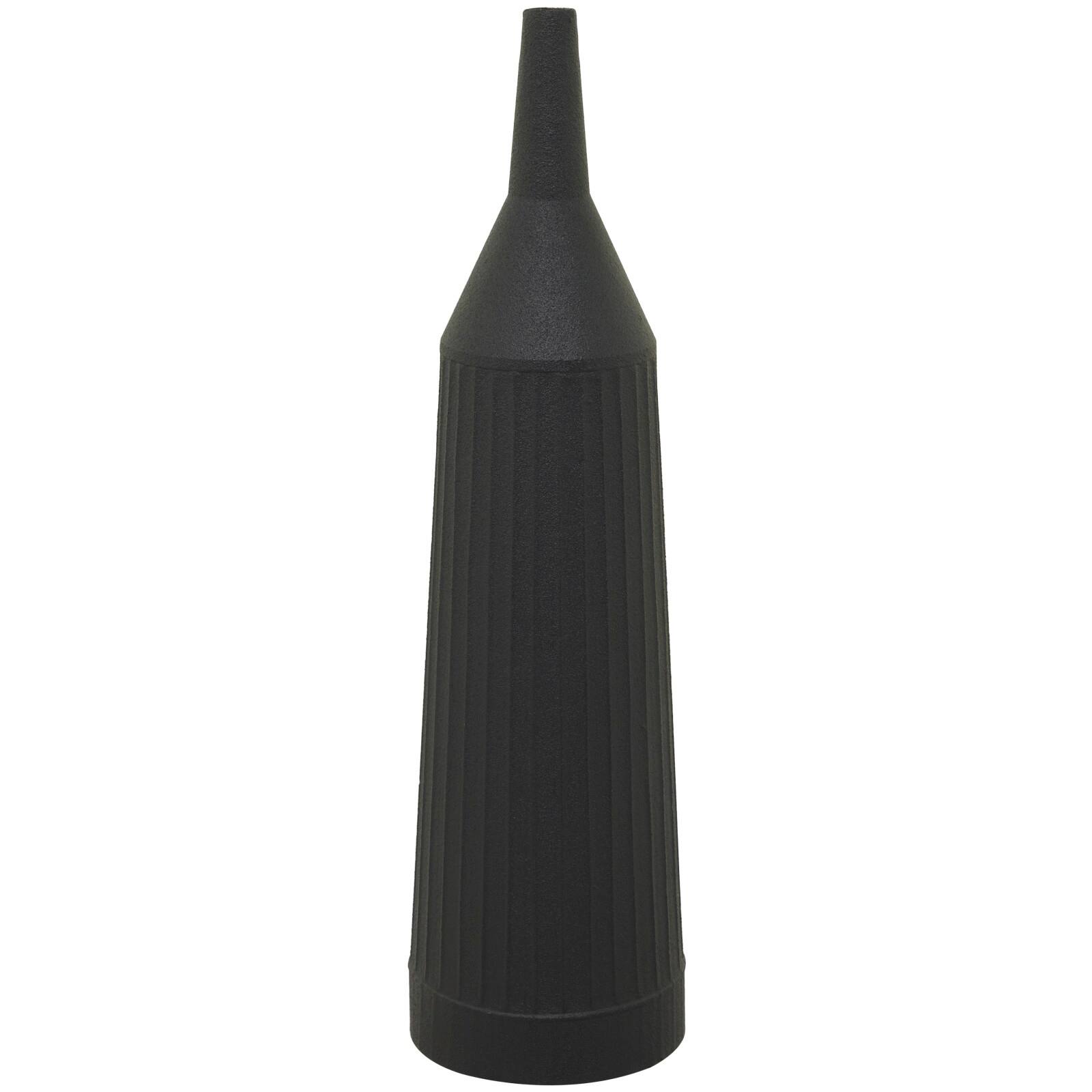 The Novogratz Black Metal Grooved Vase 8" x 8" x 30"
