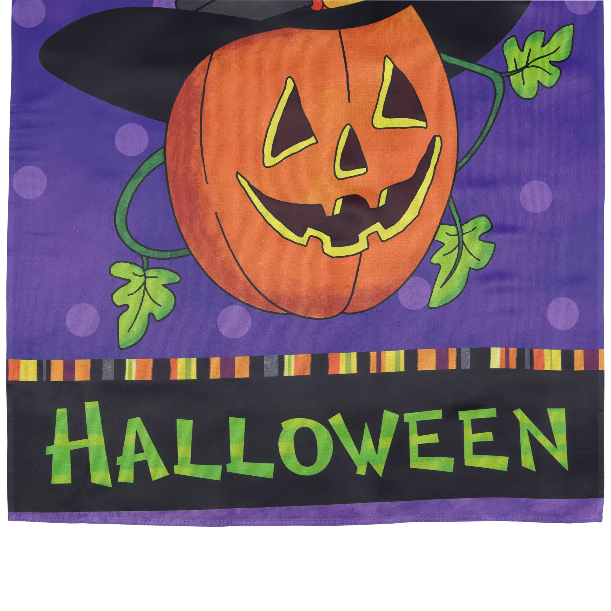 Happy Halloween Pumpkin in a Witch Hat Outdoor Garden Flag, 28" x 40"