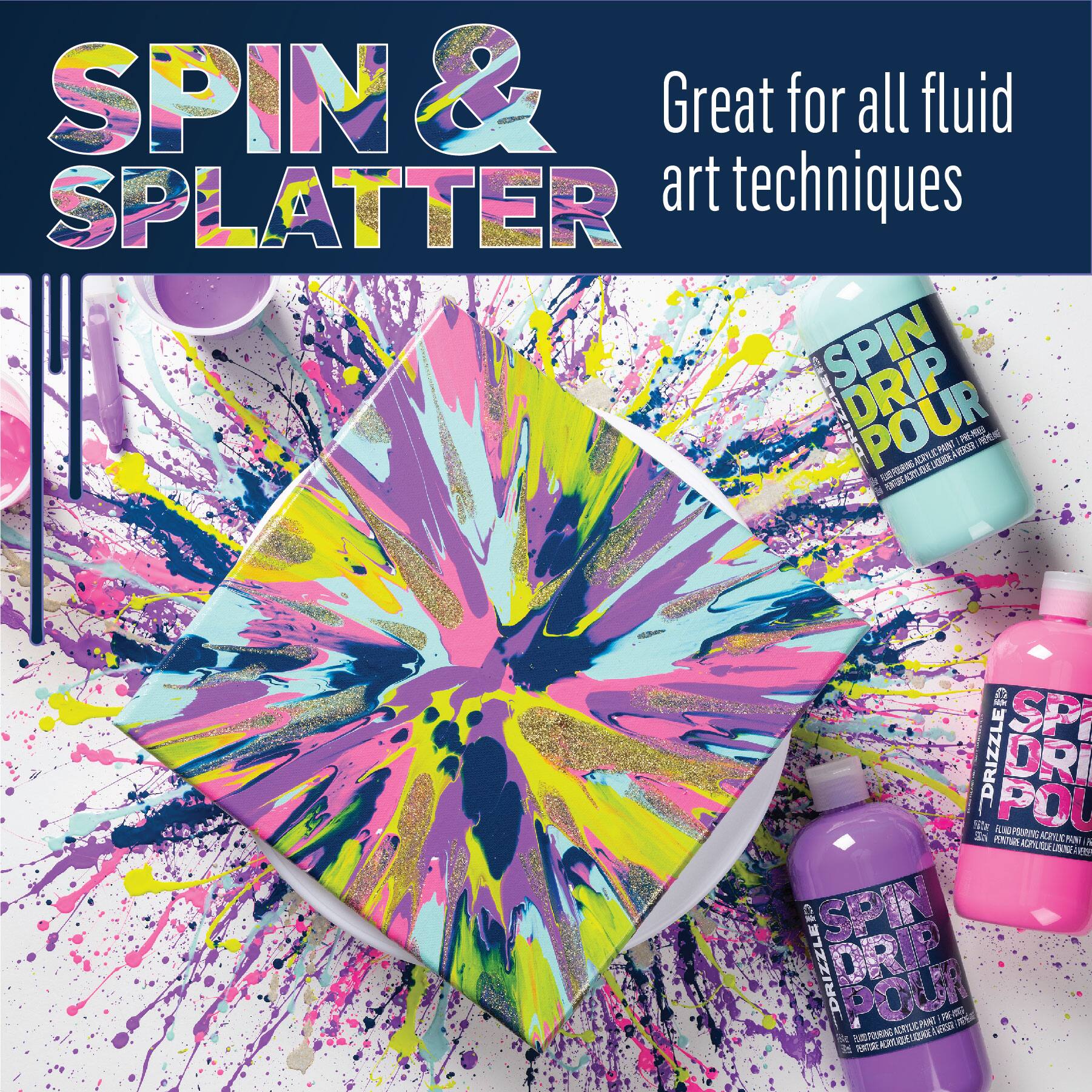 6 Pack: FolkArt® Drizzle™ Pre-Mixed Fluid Pouring Acrylic Paint, 17.6oz.