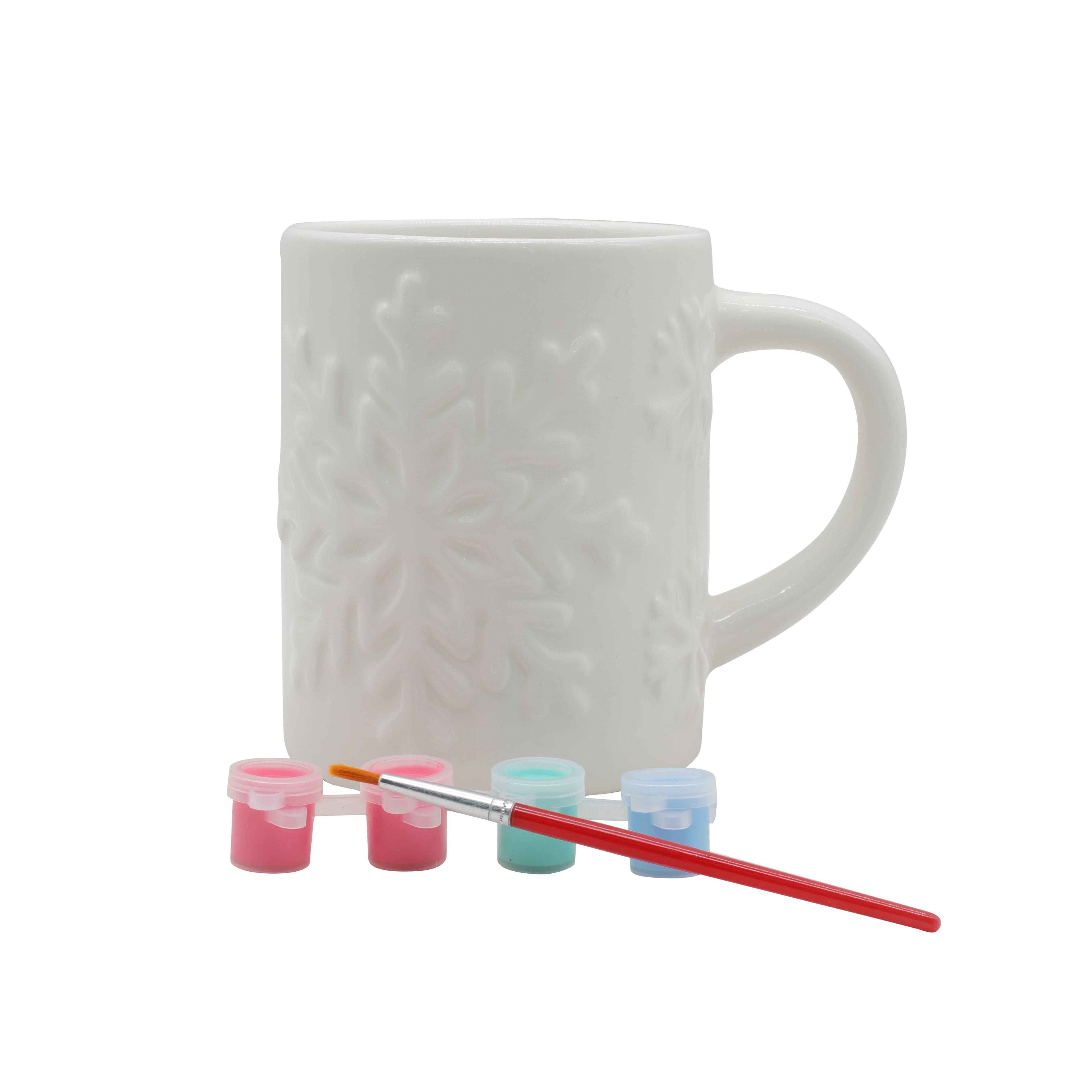 5.5&#x22; Snowflake Color Your Own Ceramic Mug Kit by Creatology&#x2122;
