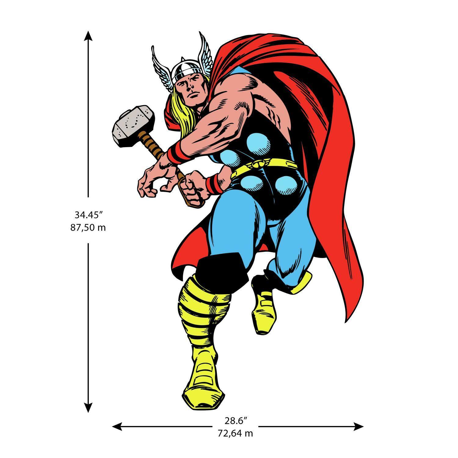RoomMates Marvel Classic Thor Comic Peel &#x26; Stick Giant Wall Decal