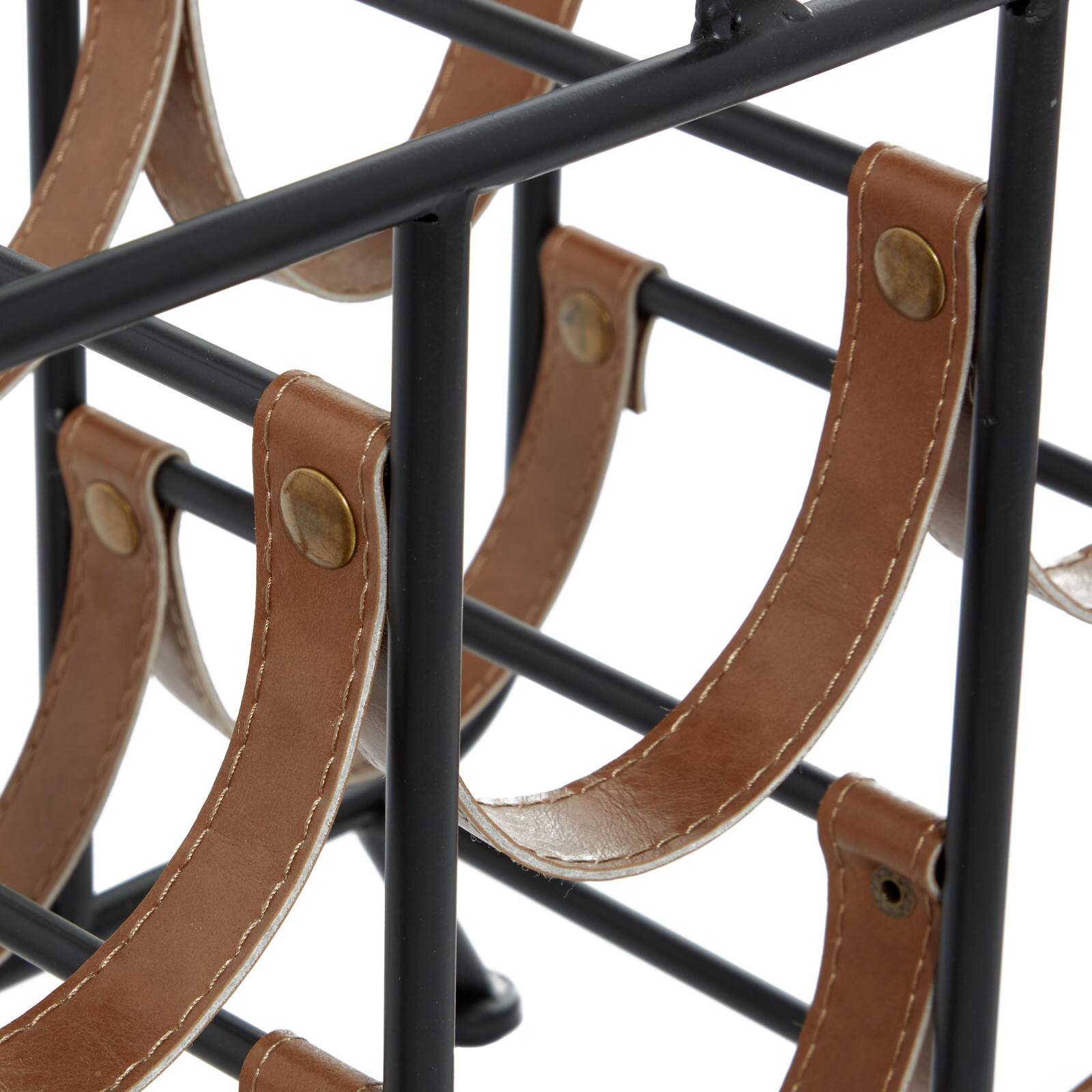 16&#x22; Black Metal Contemporary Wine Rack
