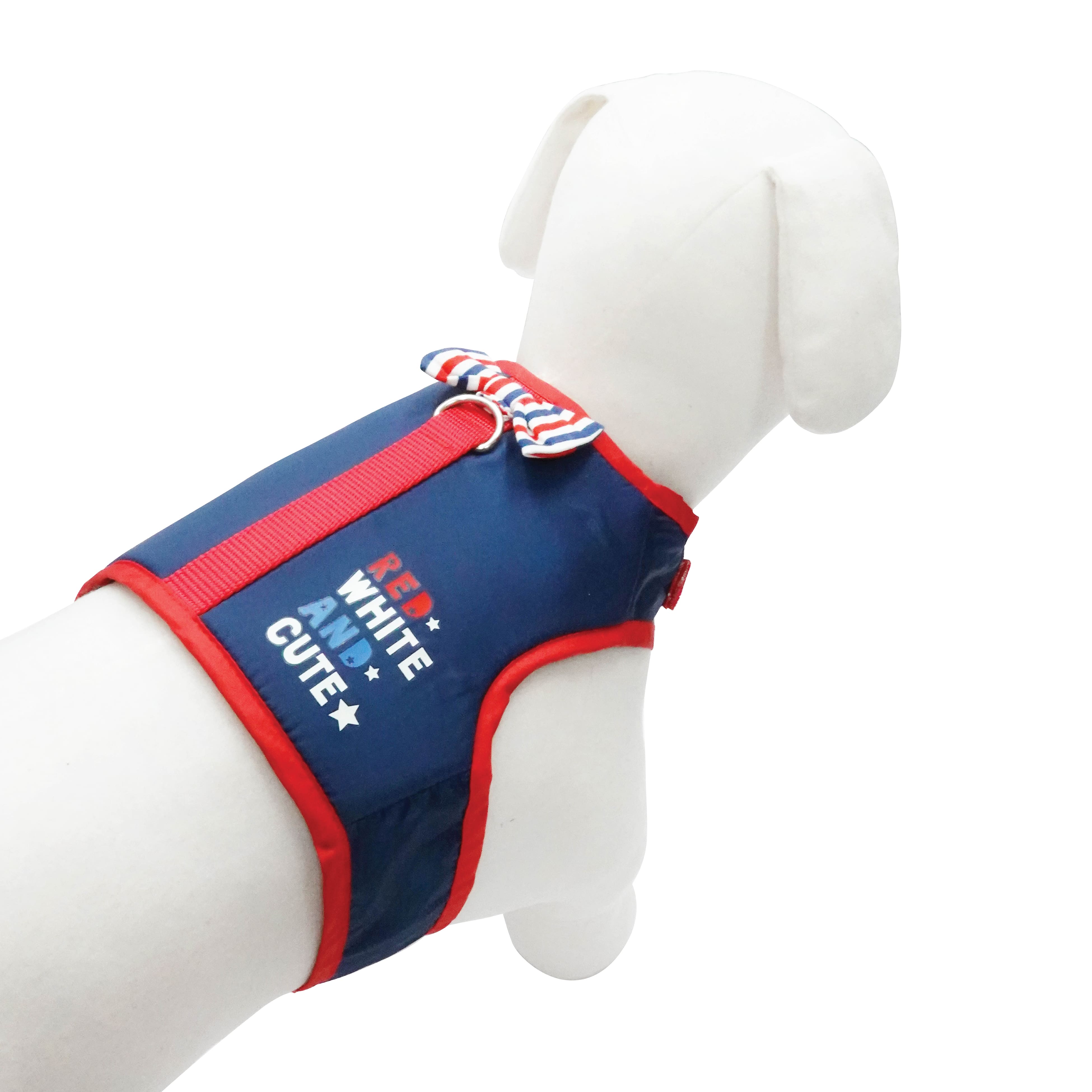 Best Furry Friends Red White & Cute Harness S-M