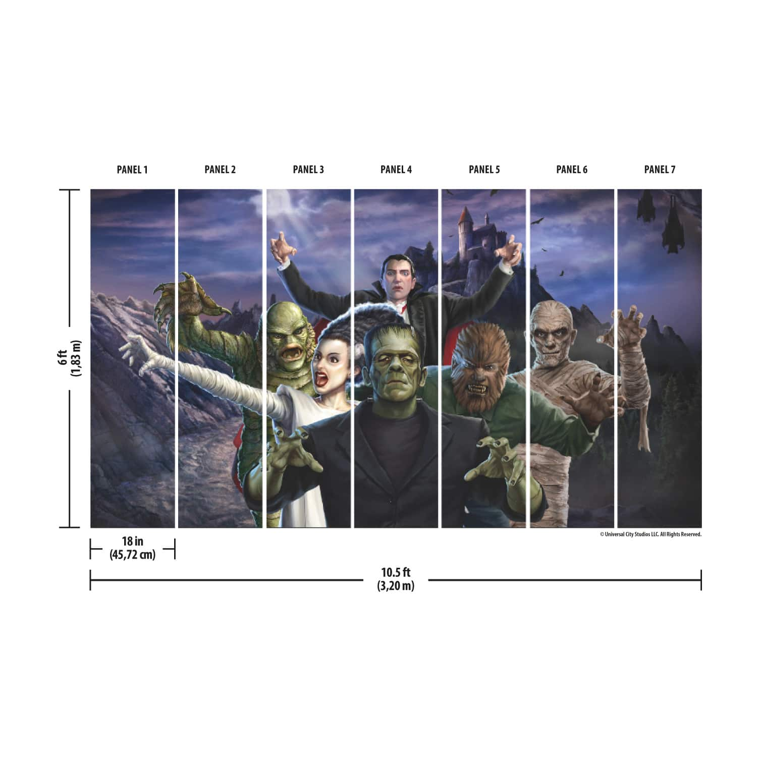 RoomMates Universal Studios Iconic Monsters Mural | Michaels